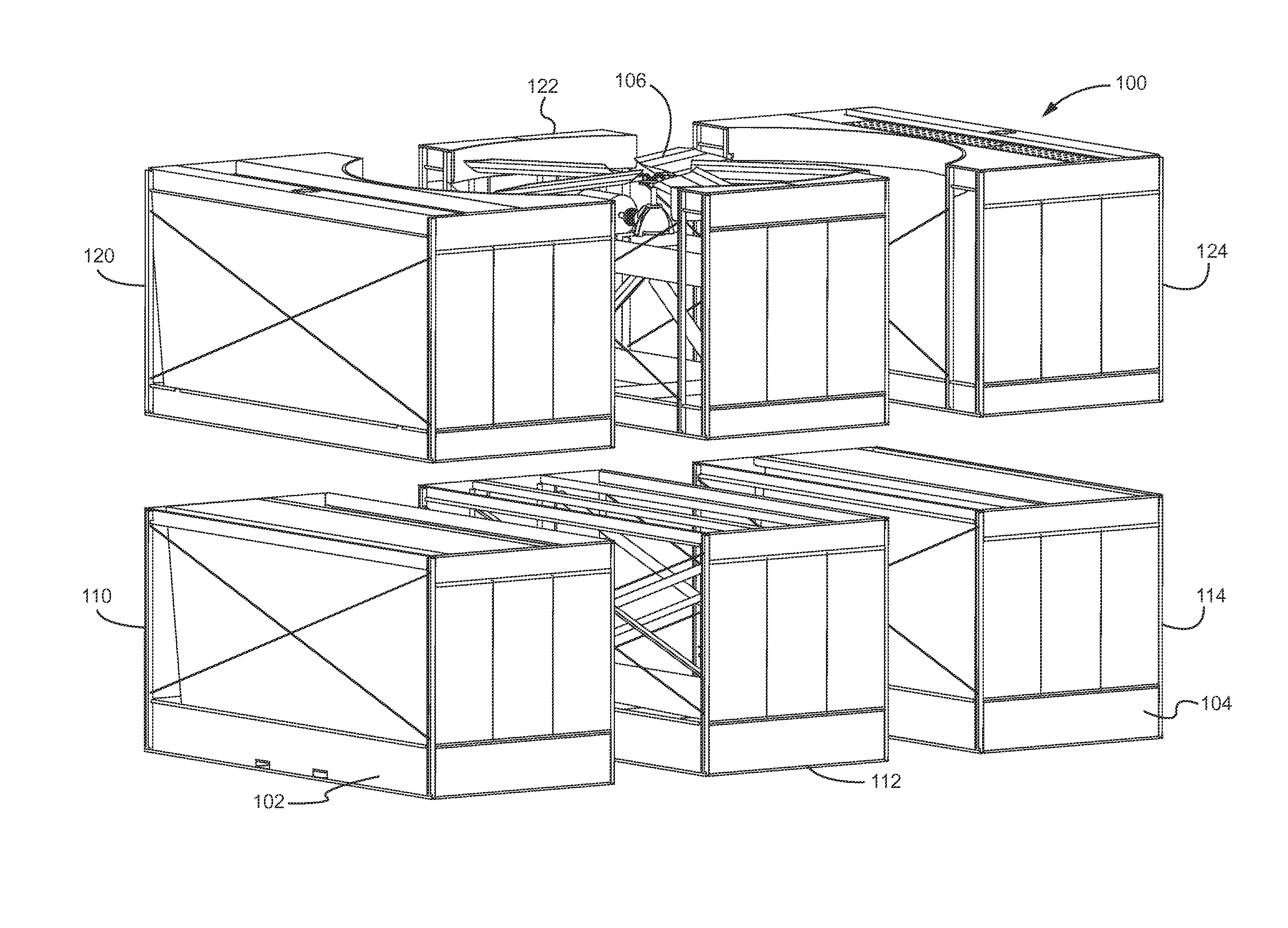 Modular heat exchange tower and method of assembling same