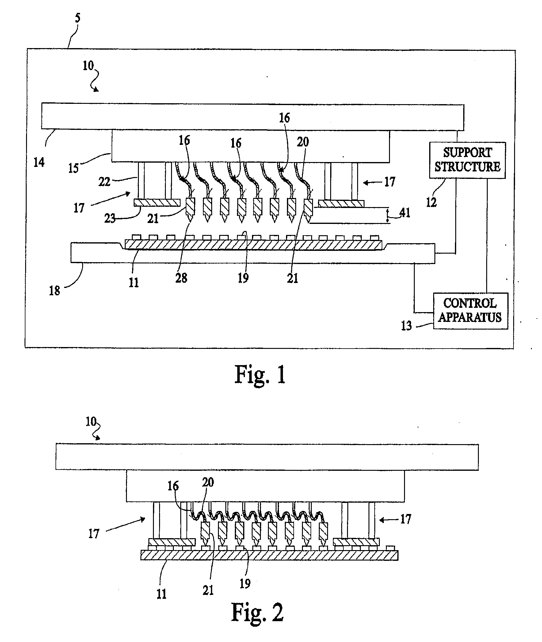 Apparatus And Method For Limiting Over Travel In A Probe Card Assembly