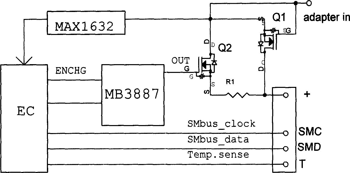 Protector for battery charge-discharge control circuit for note-book computer