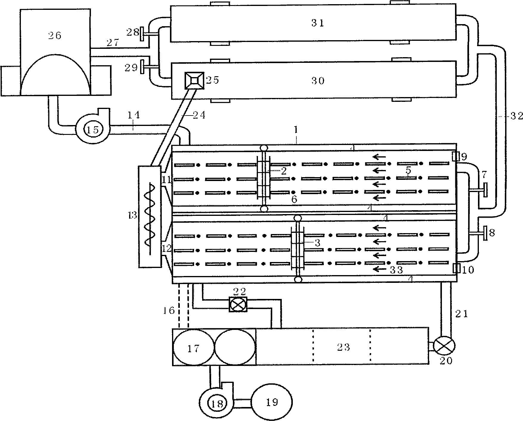 Sludge storing and preheating system utilizing sludge drying tail gas afterheat