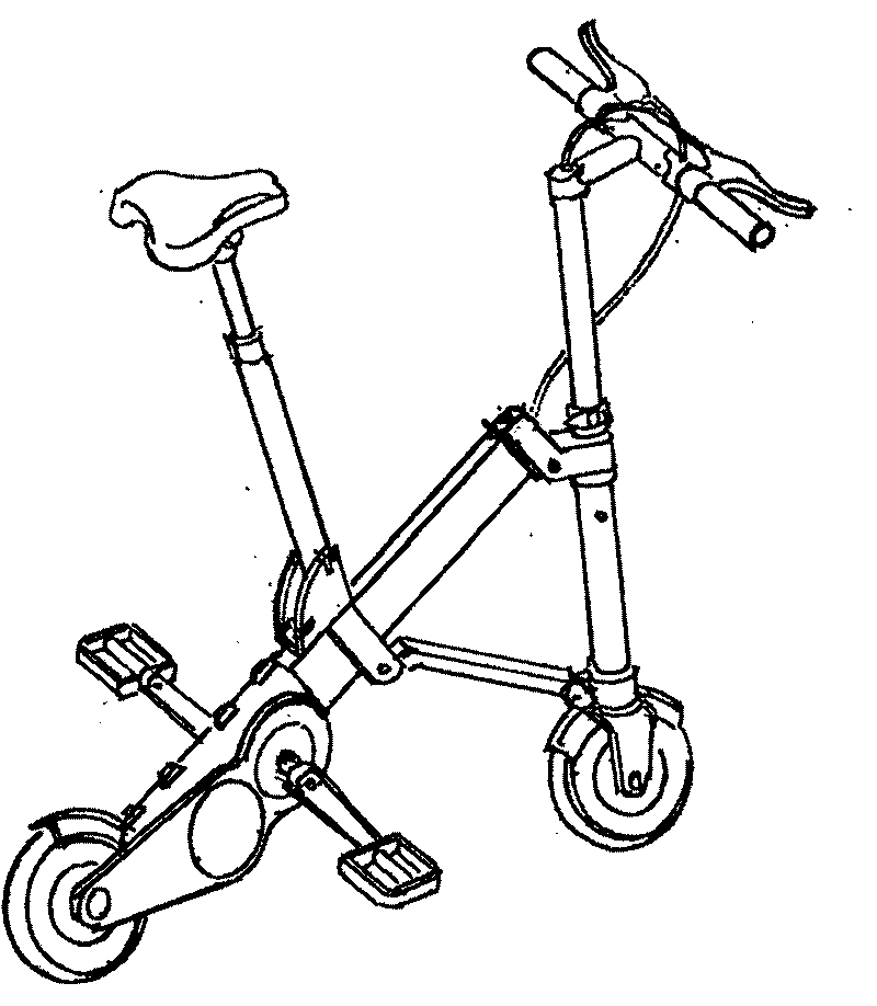 Portable telescopic folding bicycle