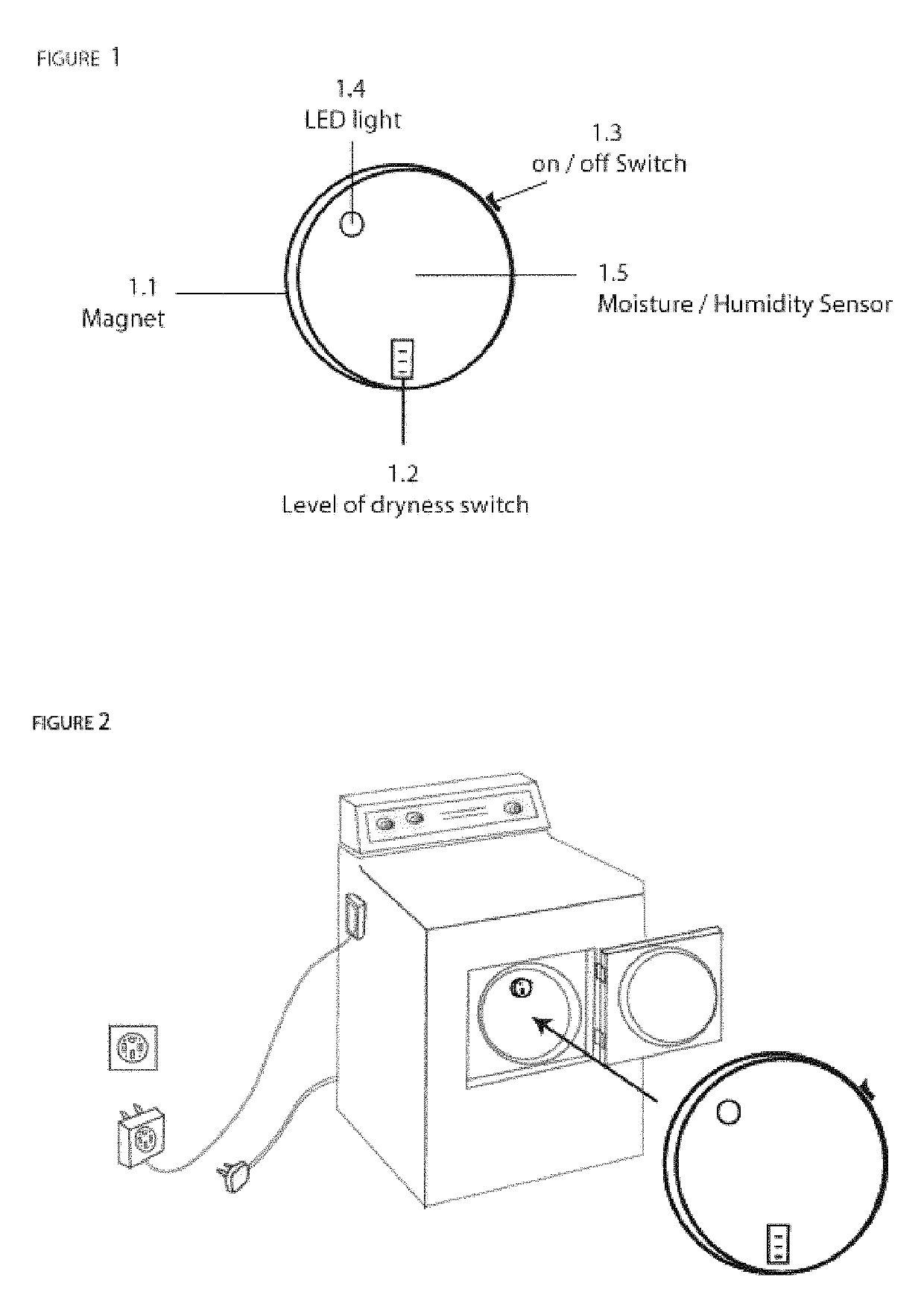 Retrofit moisture and humidity sensor and automatic shutoff device for clothes dryers