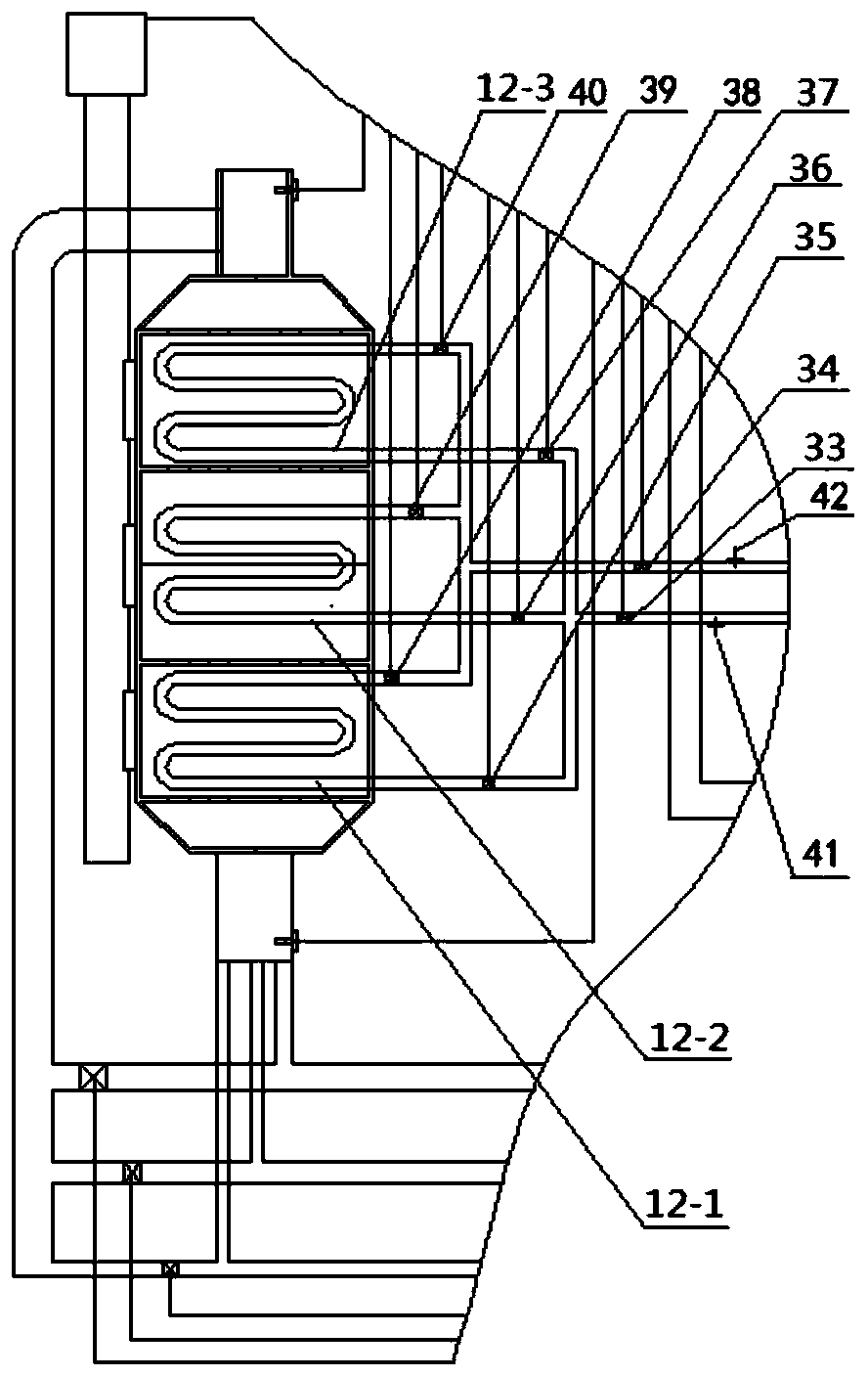 A multi-stage combined recovery device for vehicle engine exhaust energy