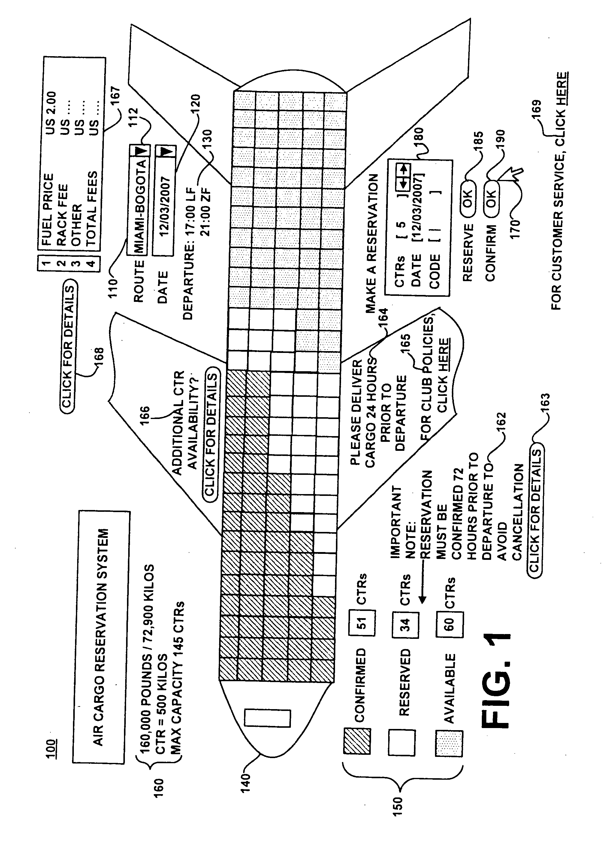 Cargo reservation system and method