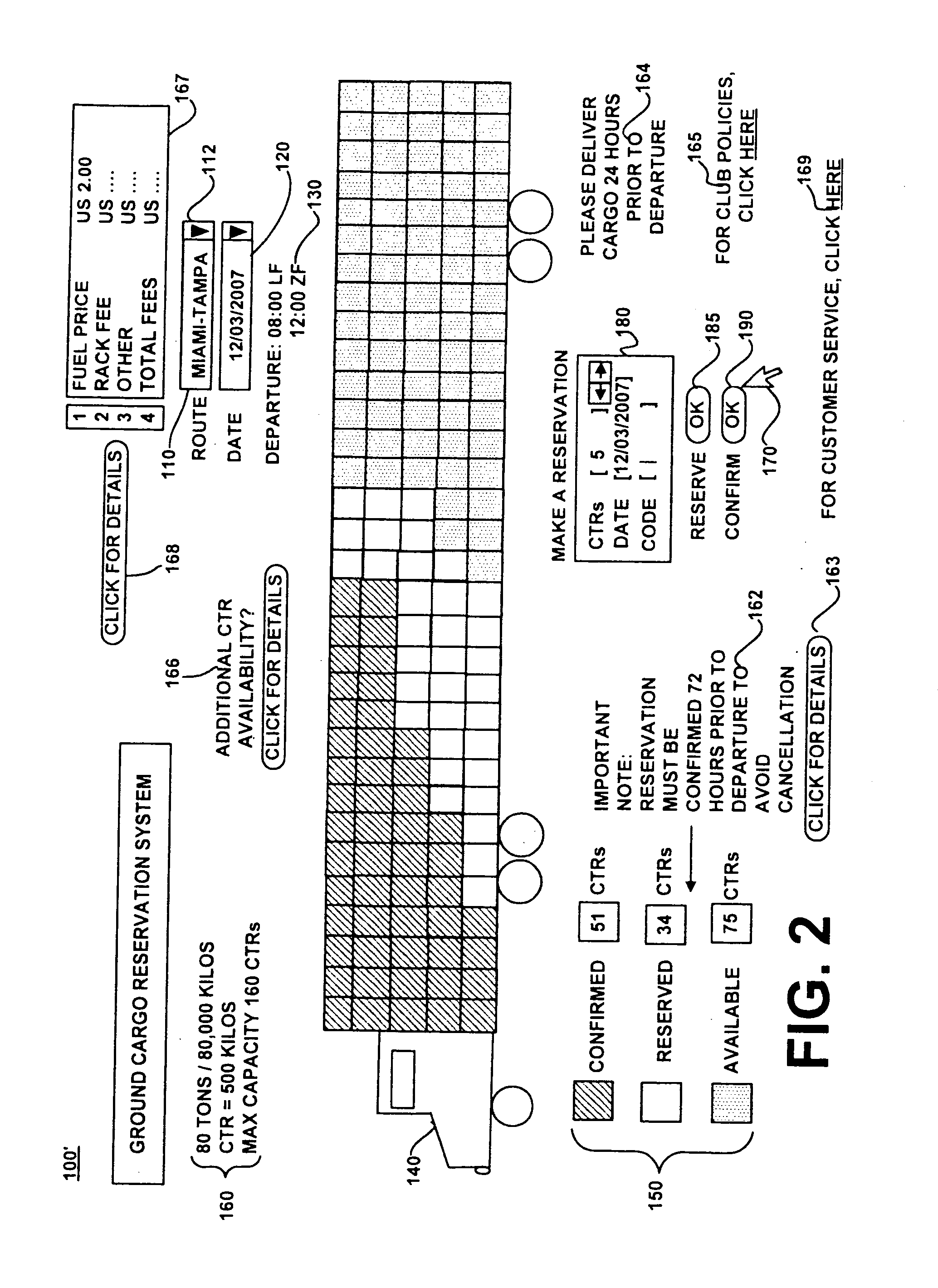 Cargo reservation system and method