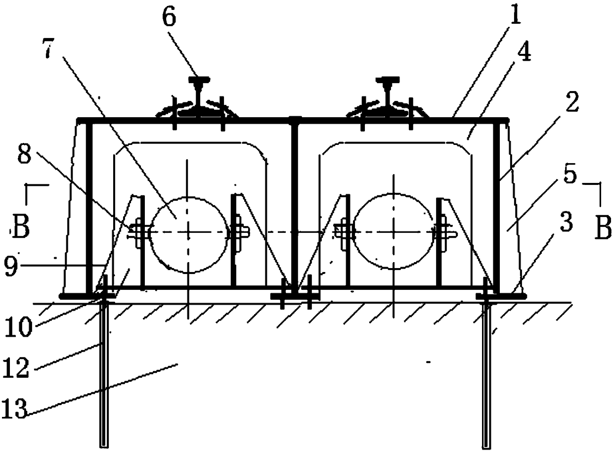 Tensioning and fixing method and device for mining endless rope winch tail wheel system