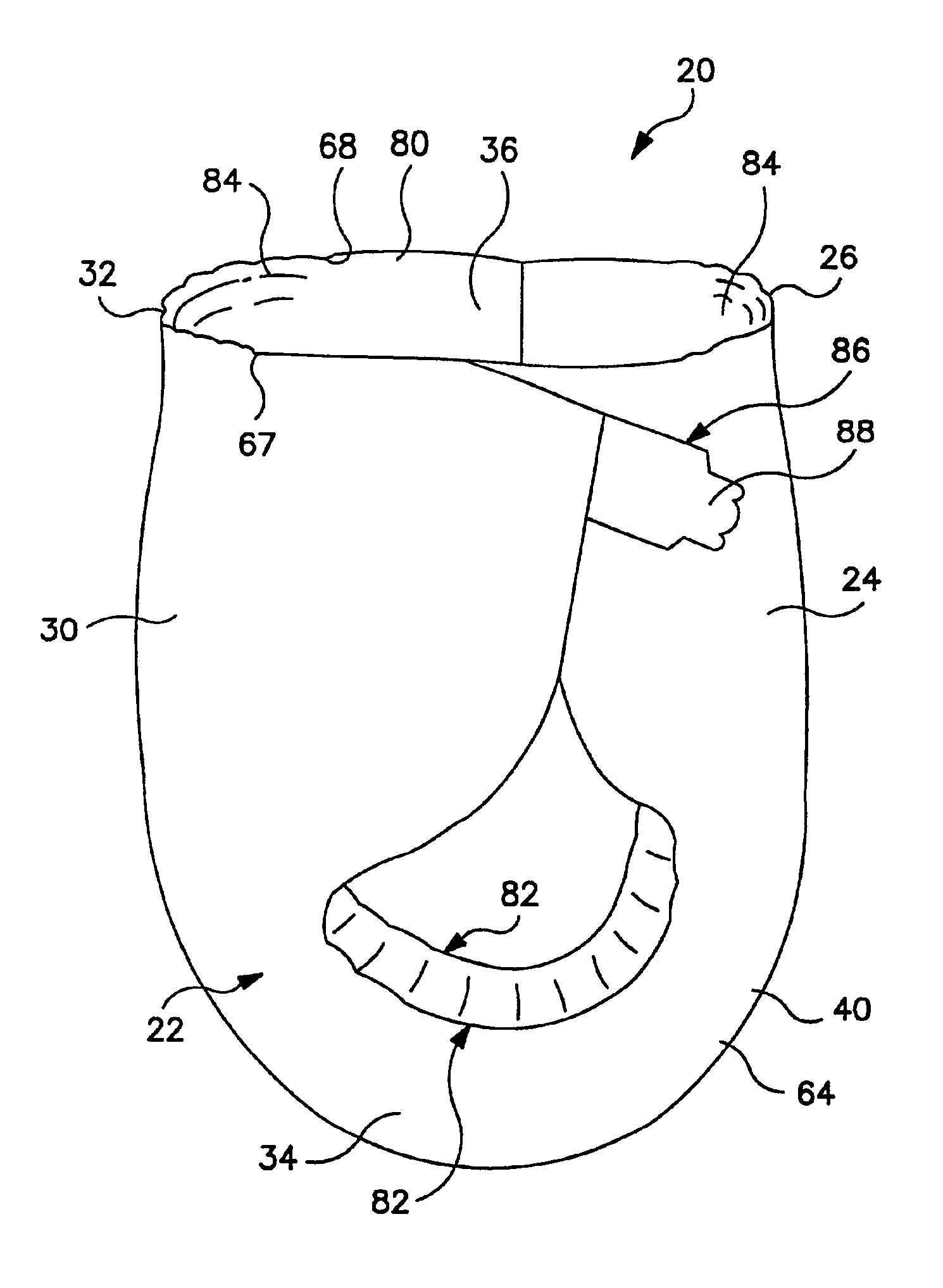 Independence of components in absorbent articles