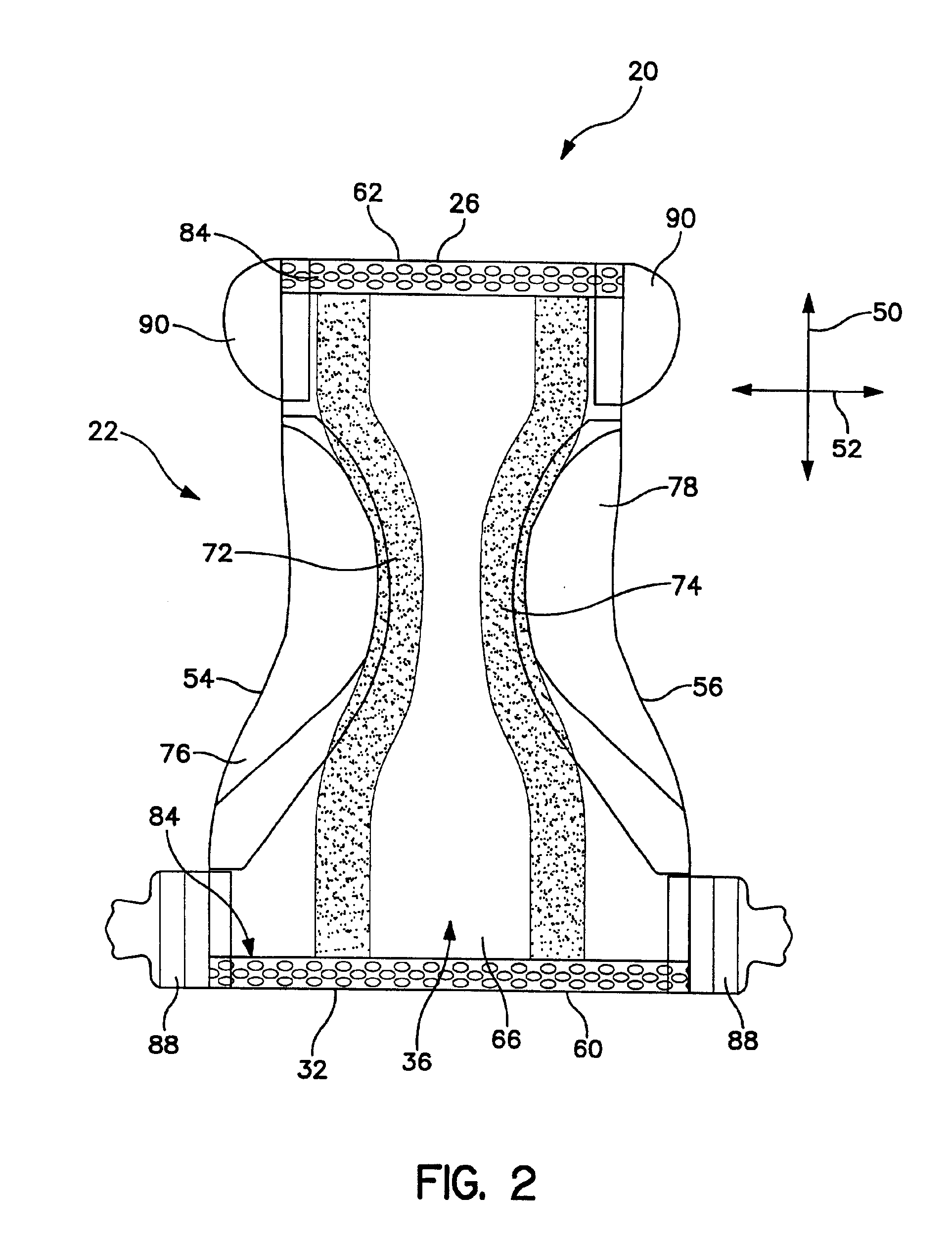 Independence of components in absorbent articles