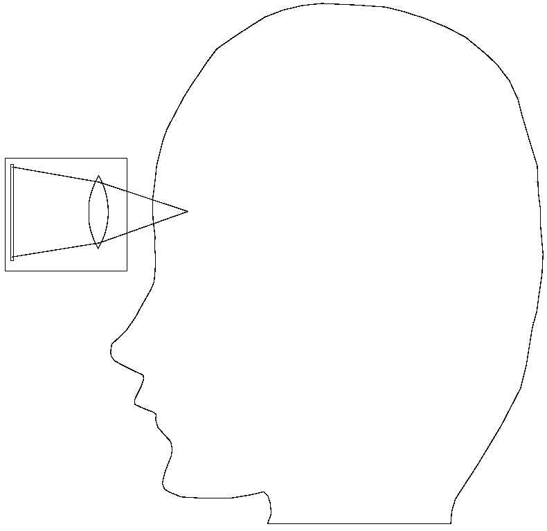Flip type large-view-angle moving-end virtual-reality head-mounted display device