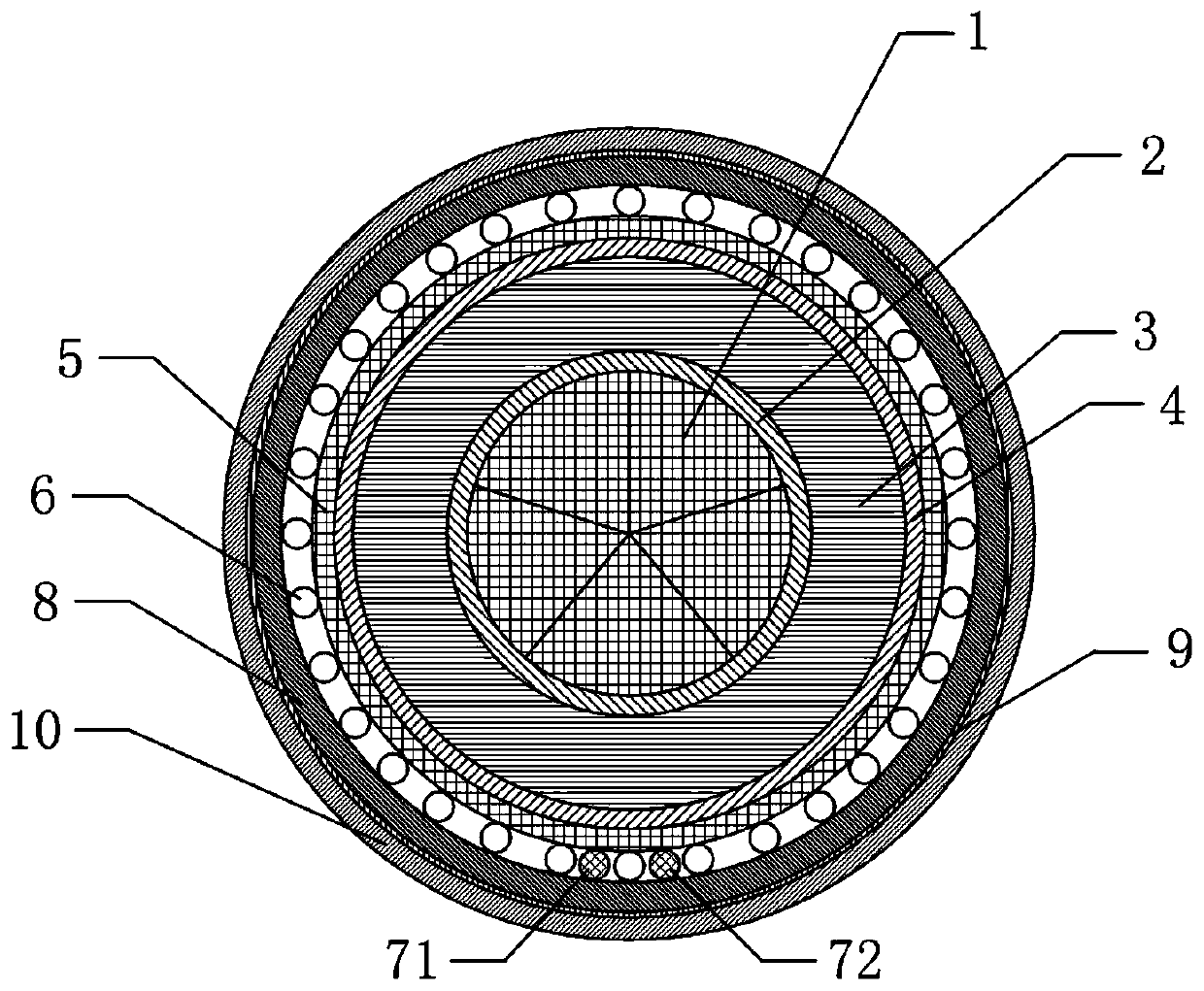 Optical fiber composite high-voltage cable with built-in humidity sensor