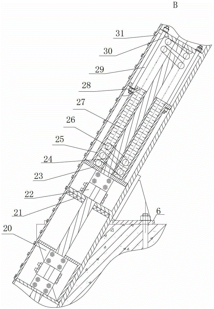 Anti-collision self-resetting boundary frame for overspan highway railway bridge