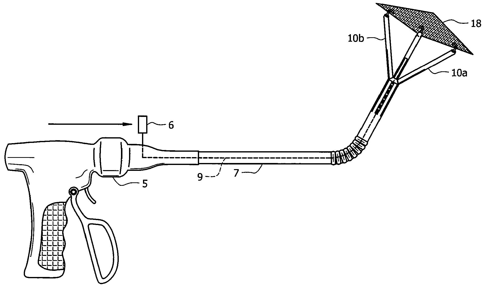 Laparoscopic hernia mesh spreader