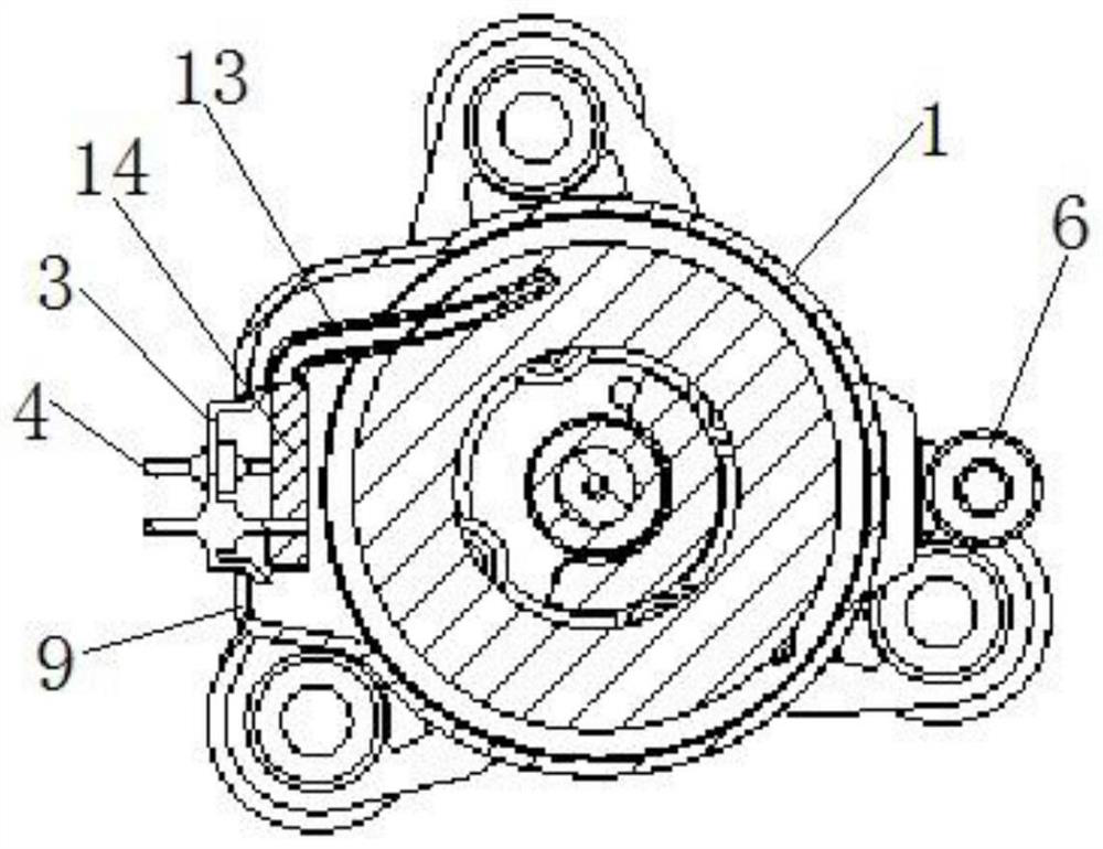 Rotor compressor in side plug wiring mode