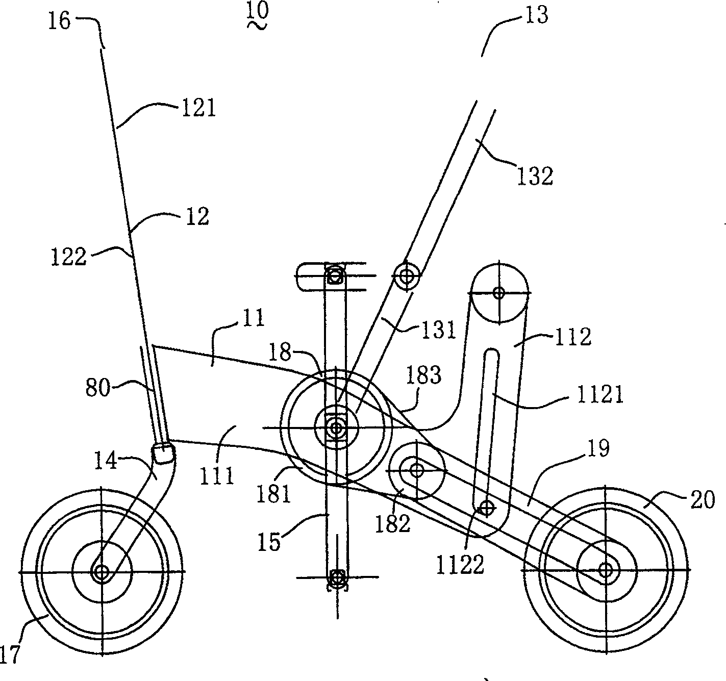 A folding bicycle