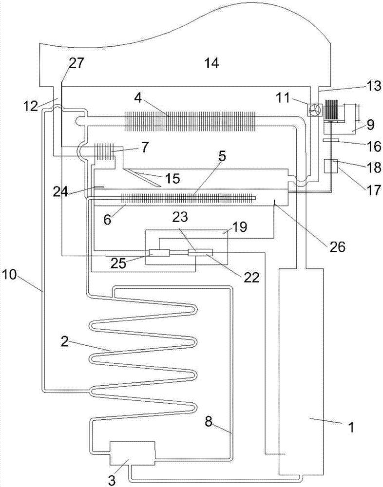 Diffusion-absorption constant humidity control system with automatic water adding function for cultural relics showcase