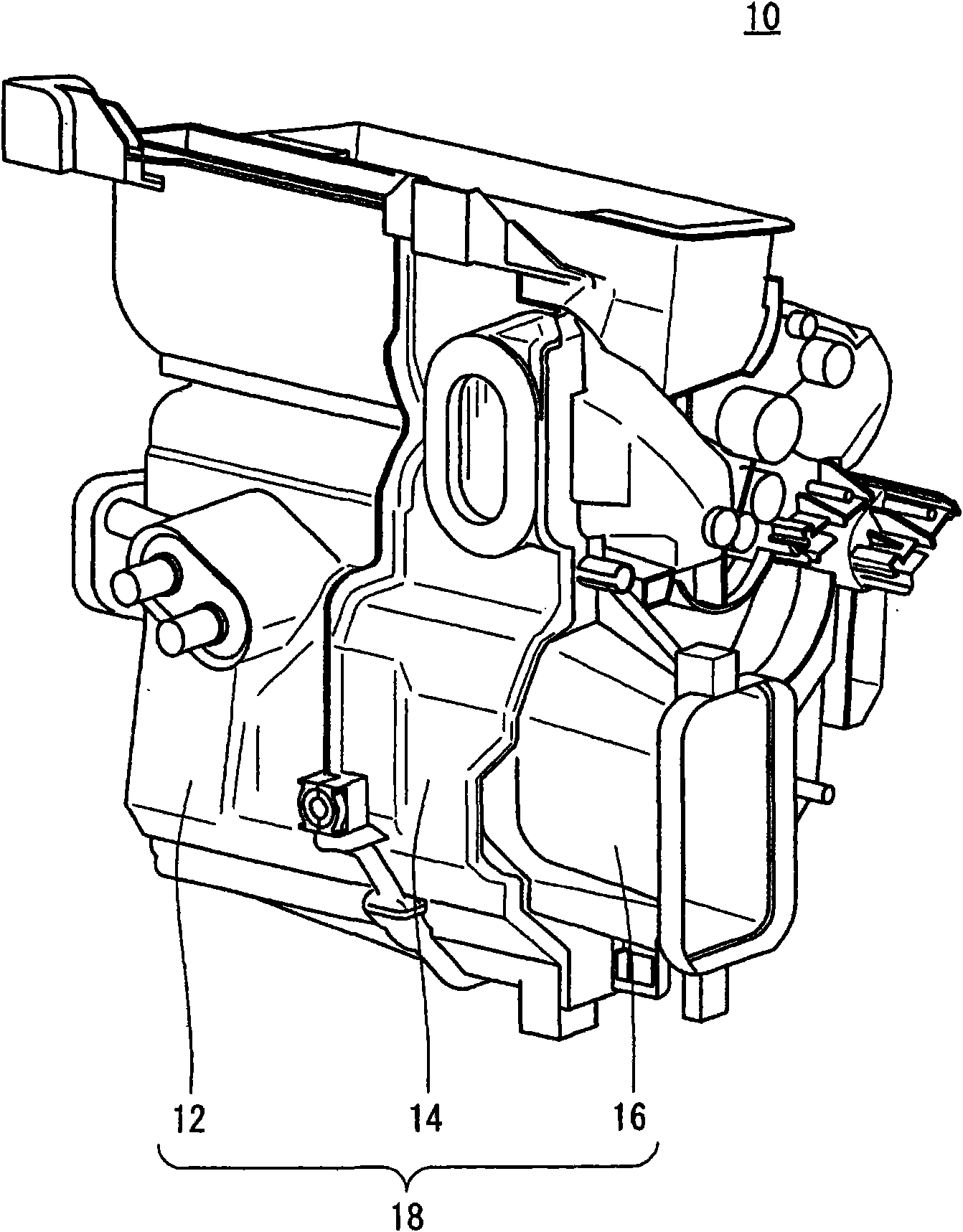 Separation component and vehicle air conditioner having the separation component