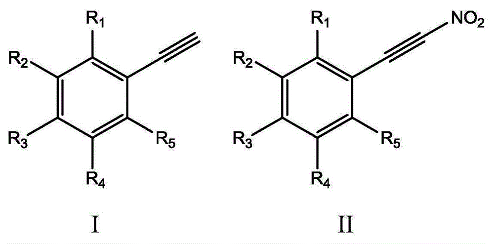 Method for synthesizing (nitroalkynyl)benzene compounds