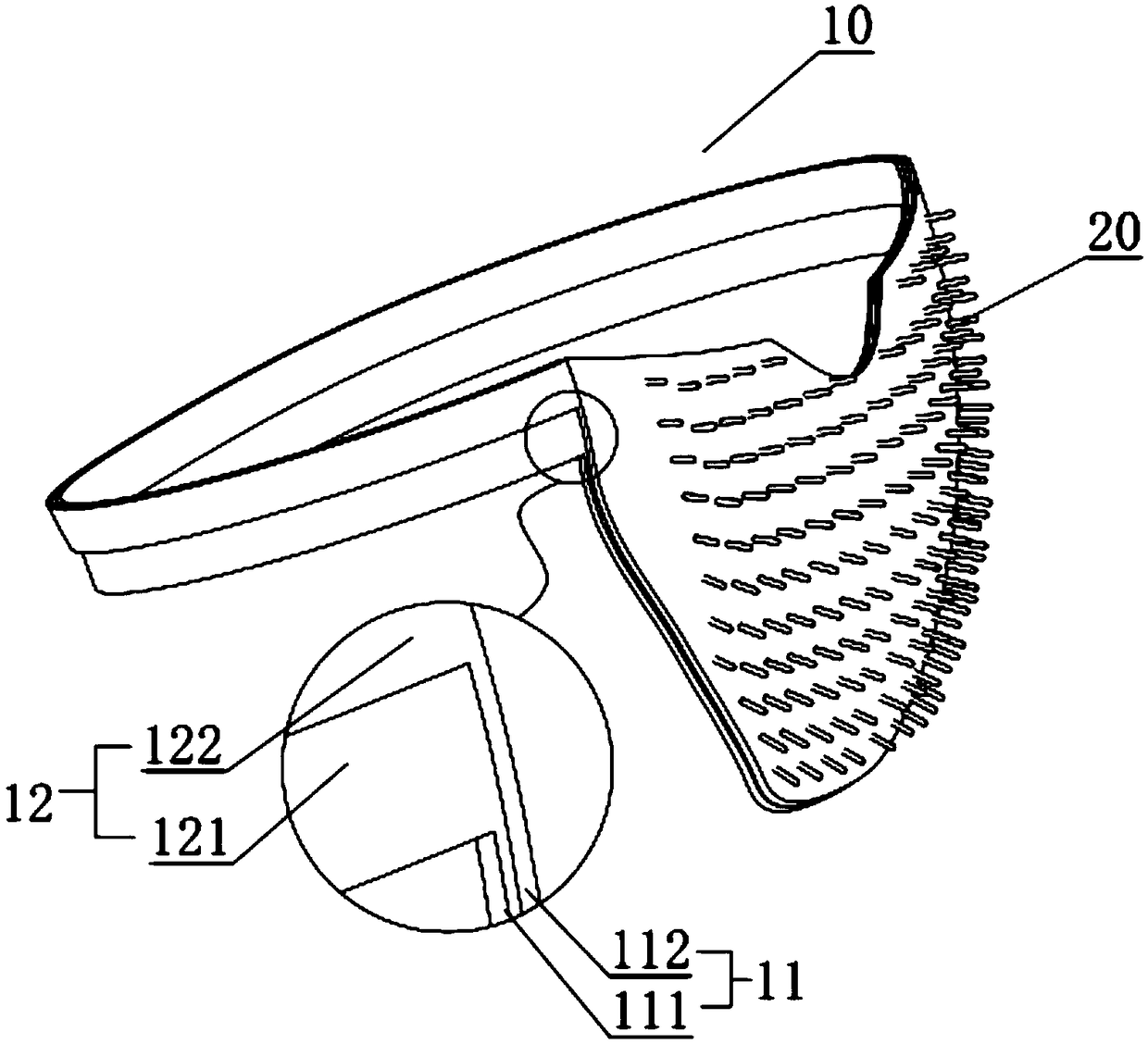 Hair combing device worn on face