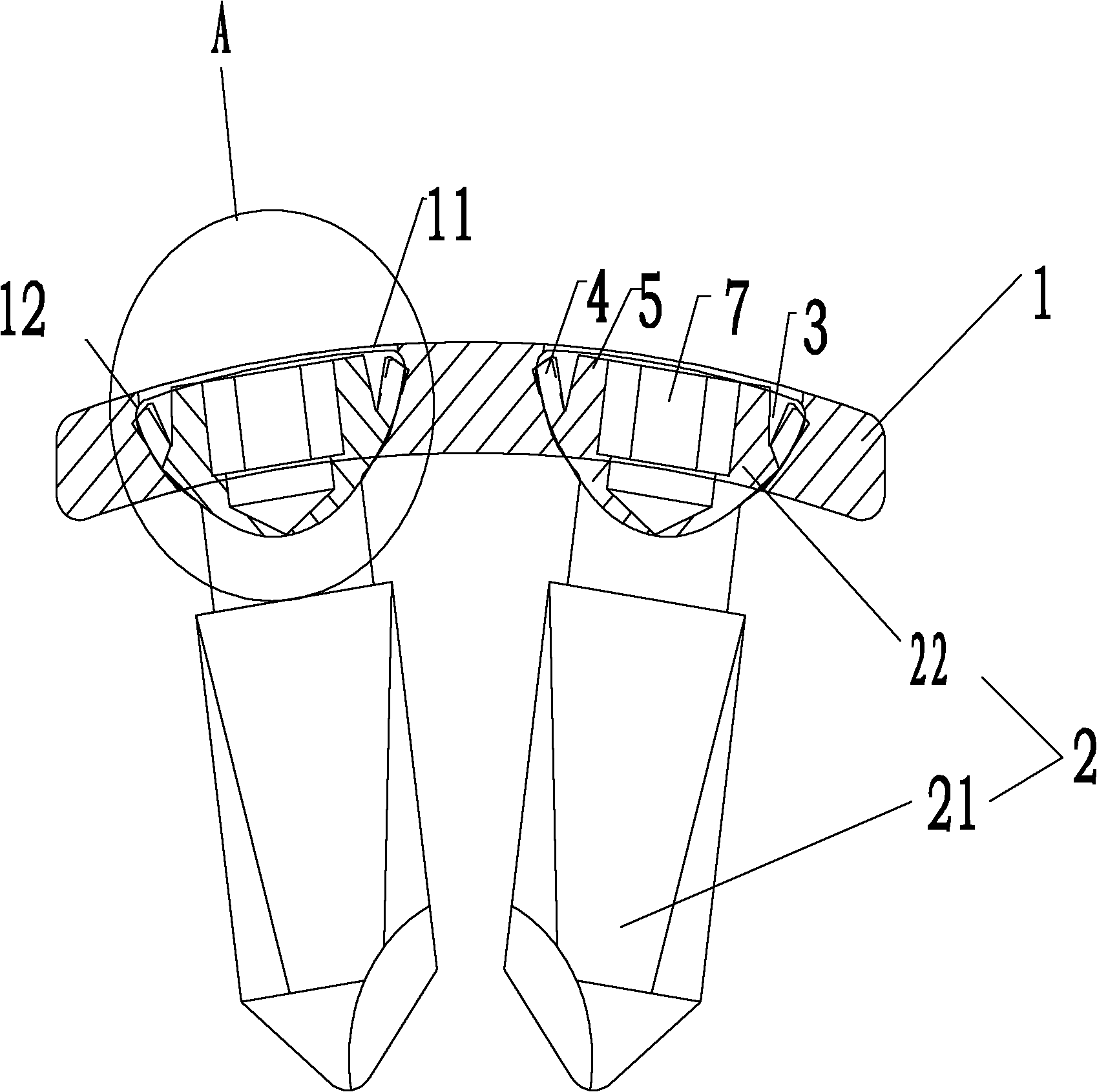 Self-locking fixed part for surgical implant