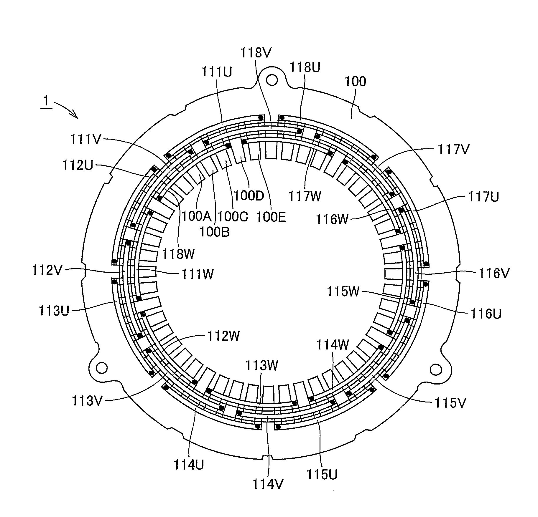Winding structure of rotating electric machine