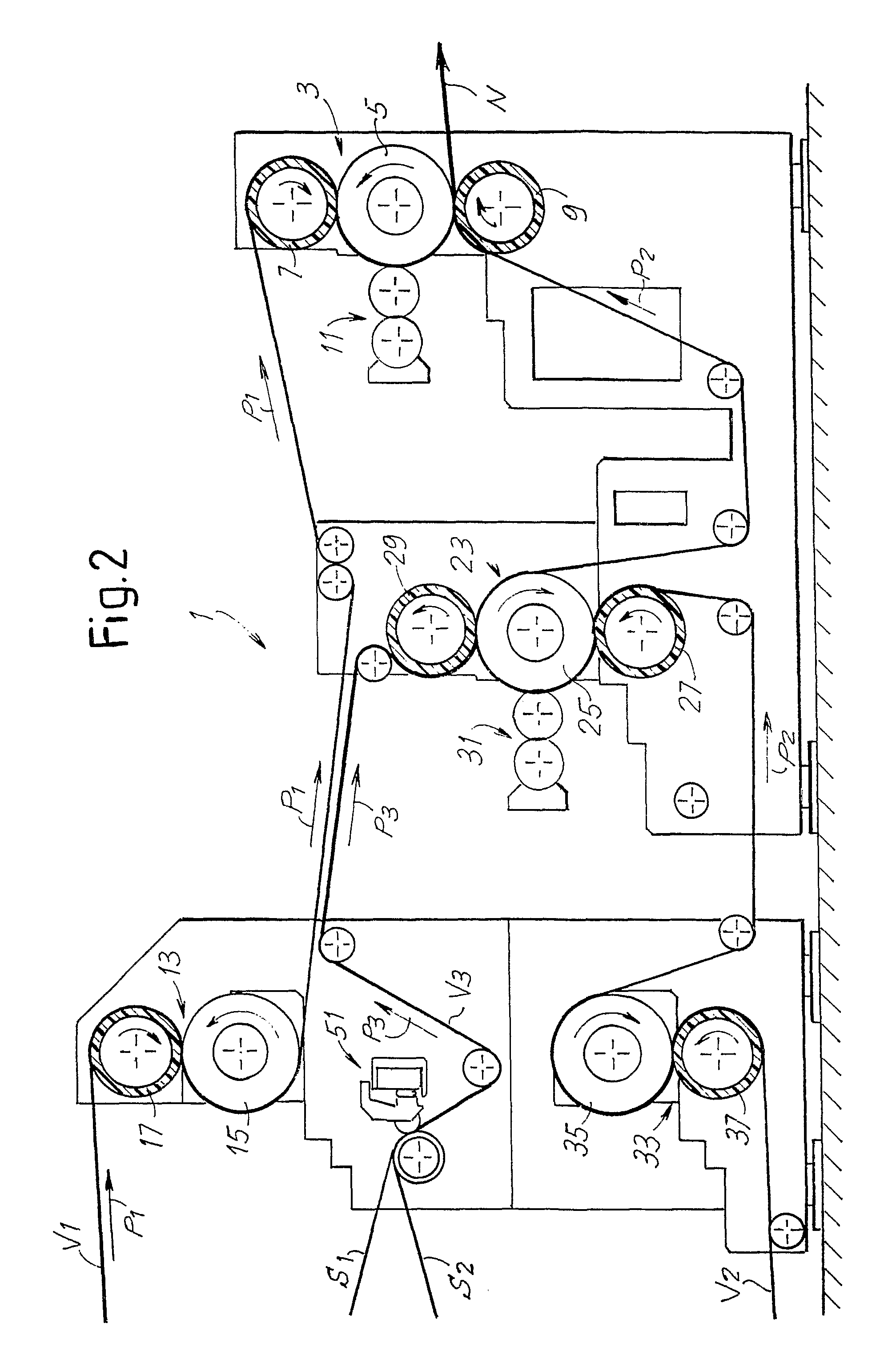 Multi-ply paper product or the like, method for the production thereof and relative system