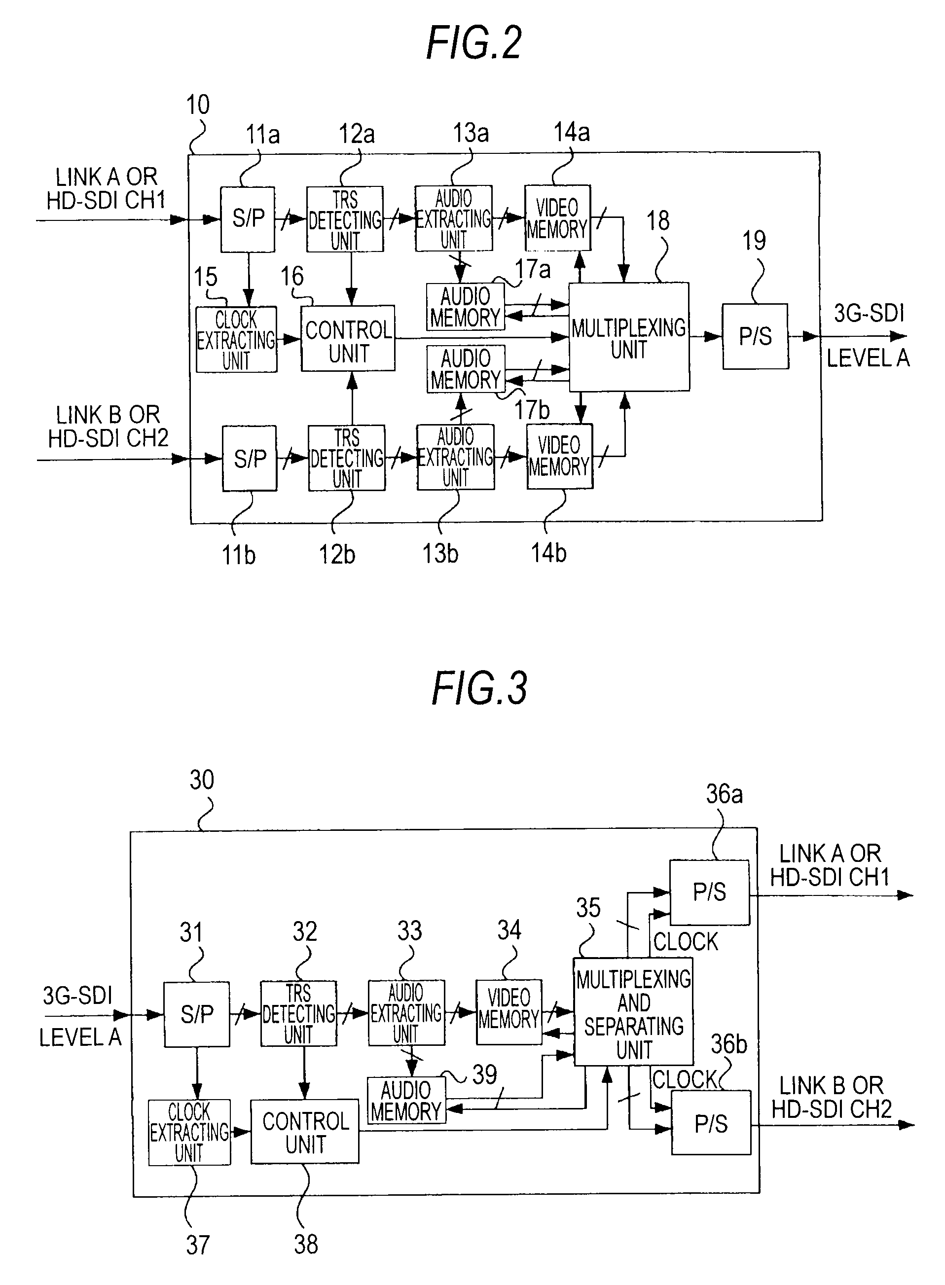 Signal transmitting and receiving devices, systems, and method for multiplexing parallel data in a horizontal auxiliary data space