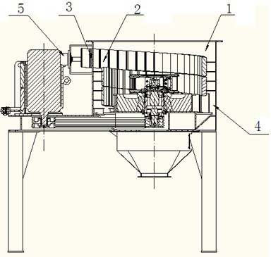 Vertical shaft crusher with spirally arranged crushing space anvils
