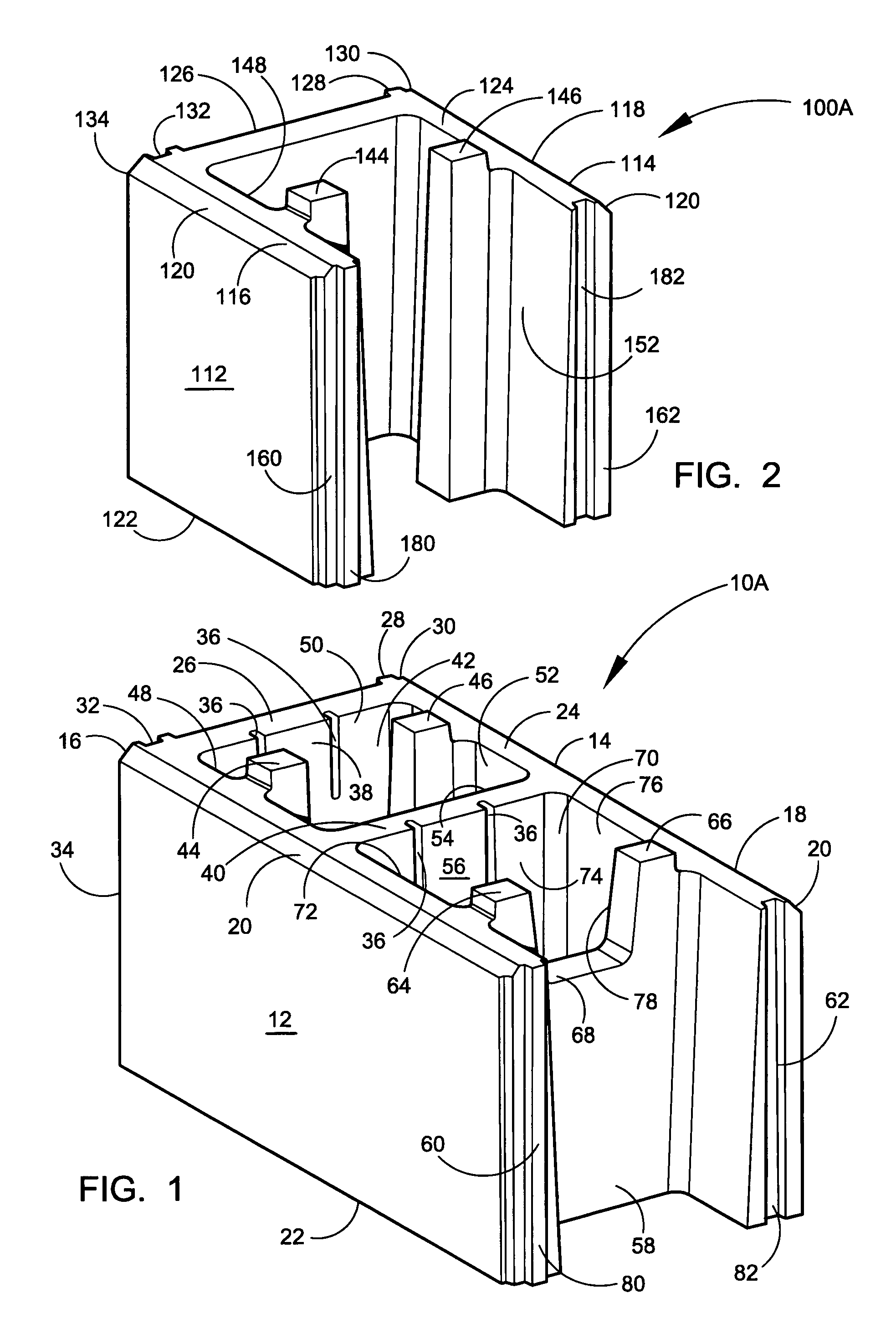 Two piece interlocking block system