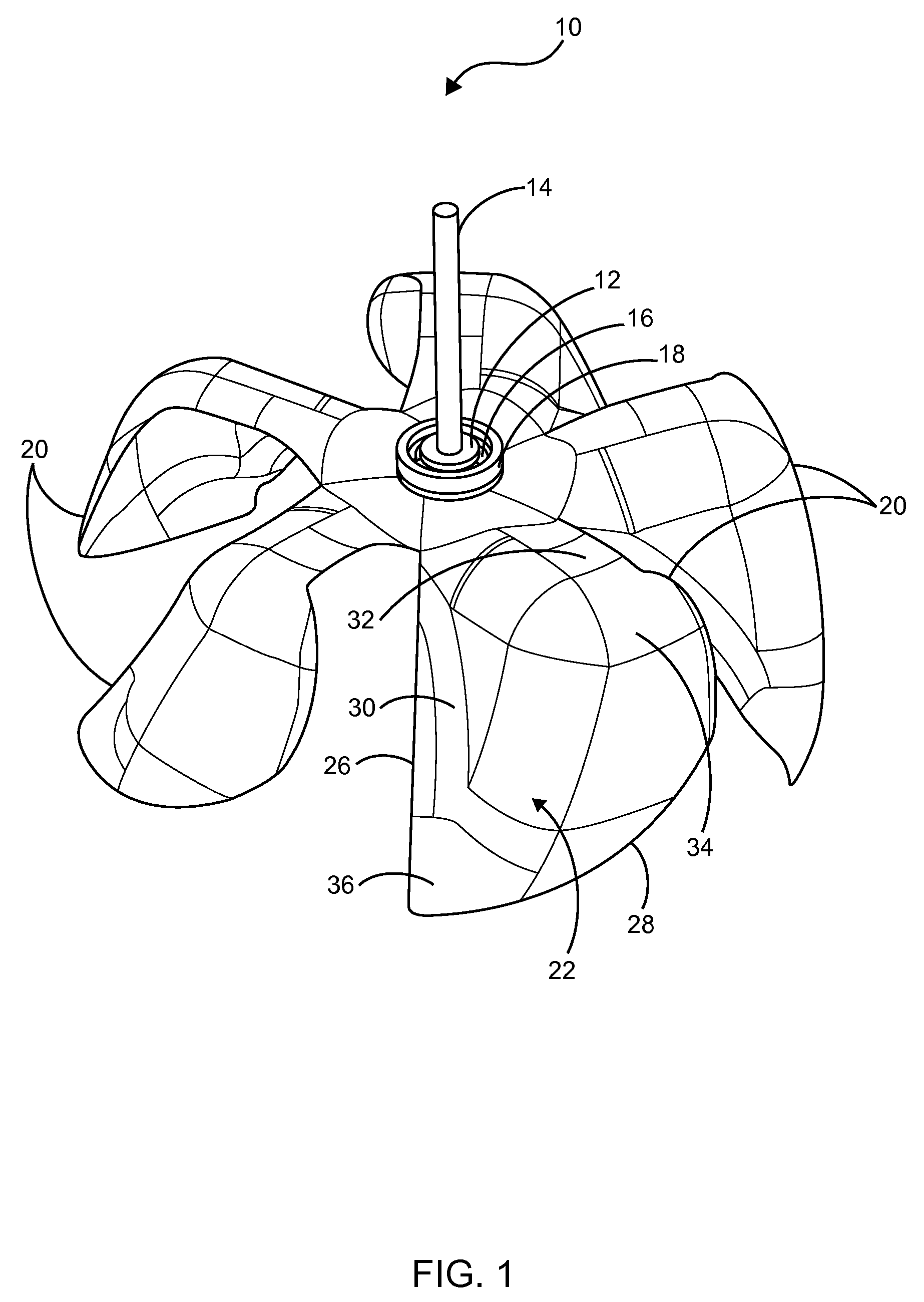 Uni-directional axial turbine blade assembly