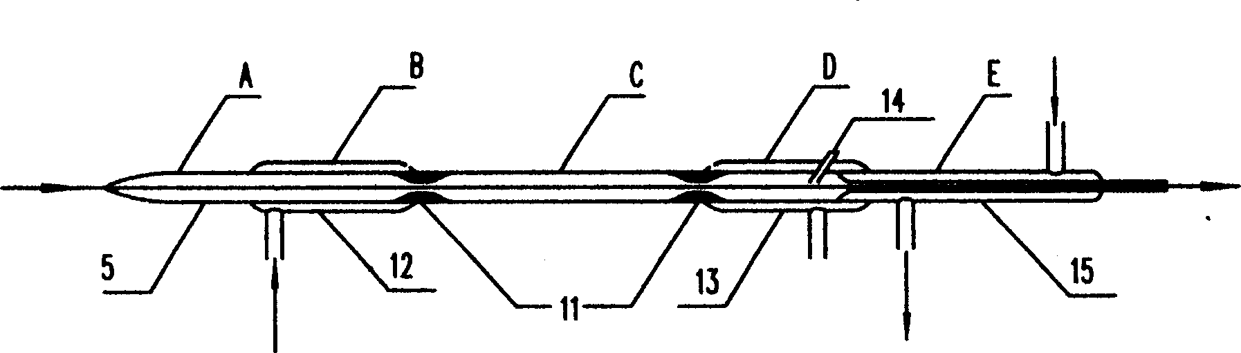 Method for producing high-strength high-modules carbon fibre and special equipment thereof