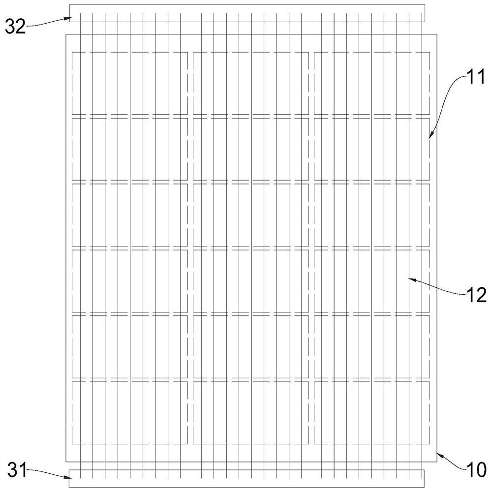 Series connection module for photovoltaic cell layer and its preparation method and application