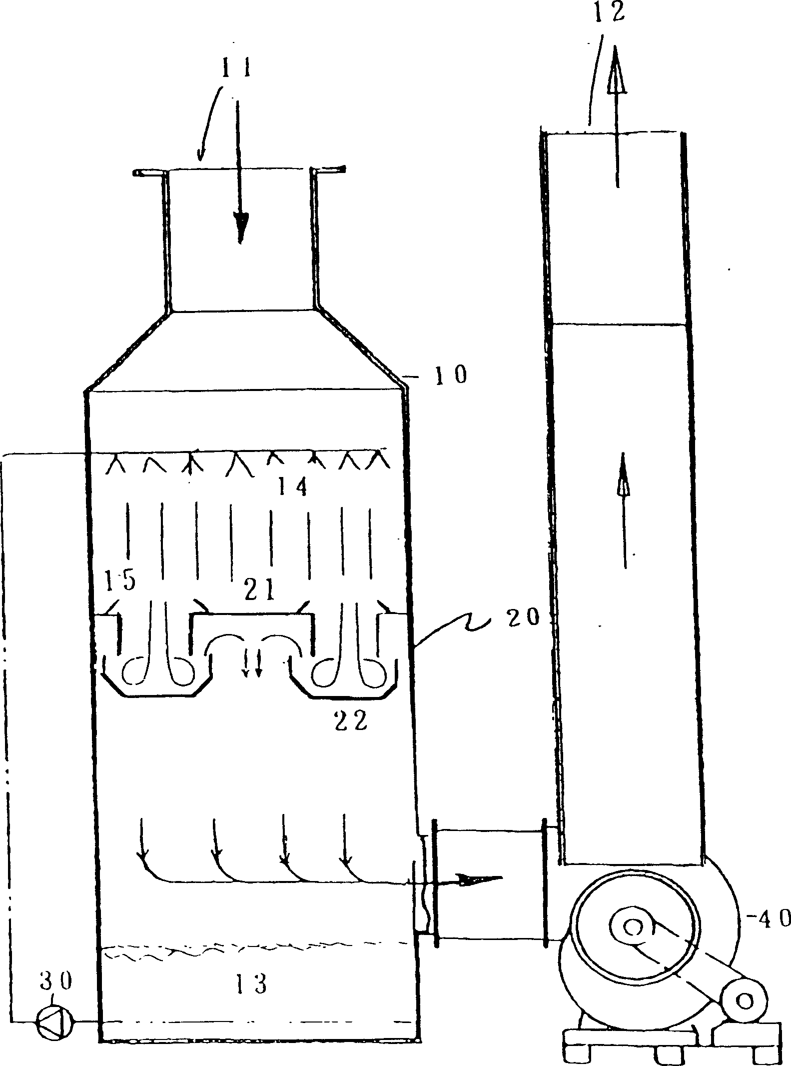 Composition of baffle for generating vortex liquid state flow or vortex l combustive flow