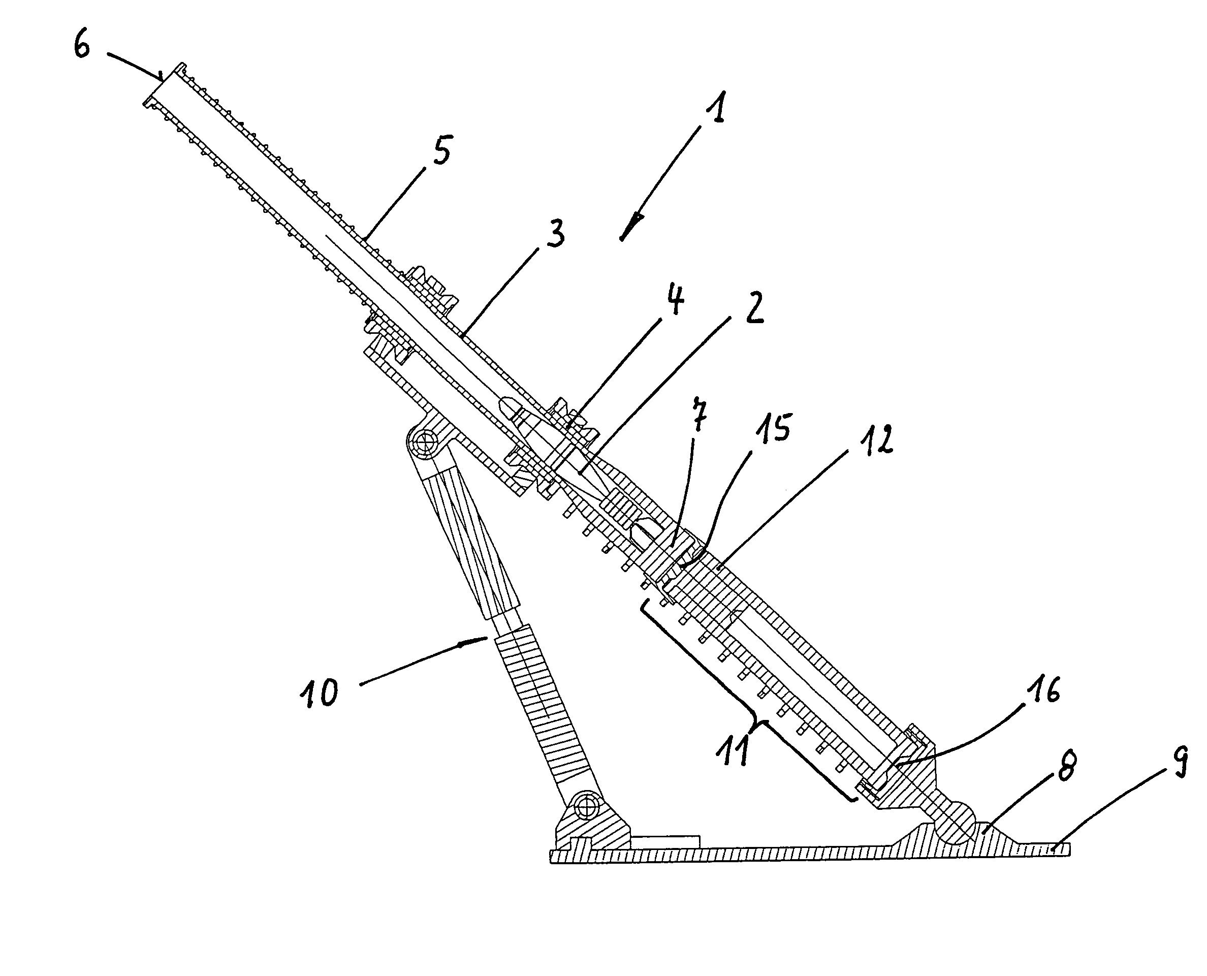 Weapon with recoil and braking device, damping this recoil
