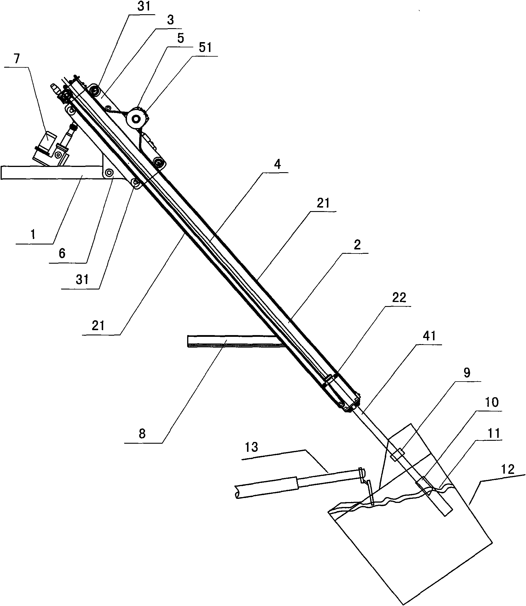 Gas-blowing and slag-removing device and slag-removing method