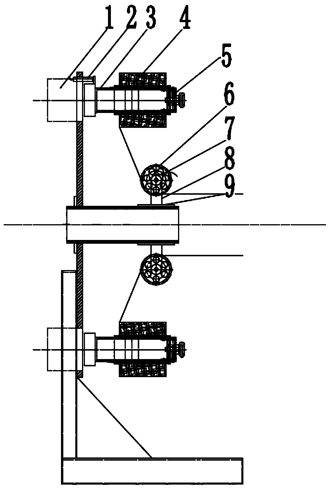 Constant small-tension-path direct-unwinding and unwinding device and method thereof