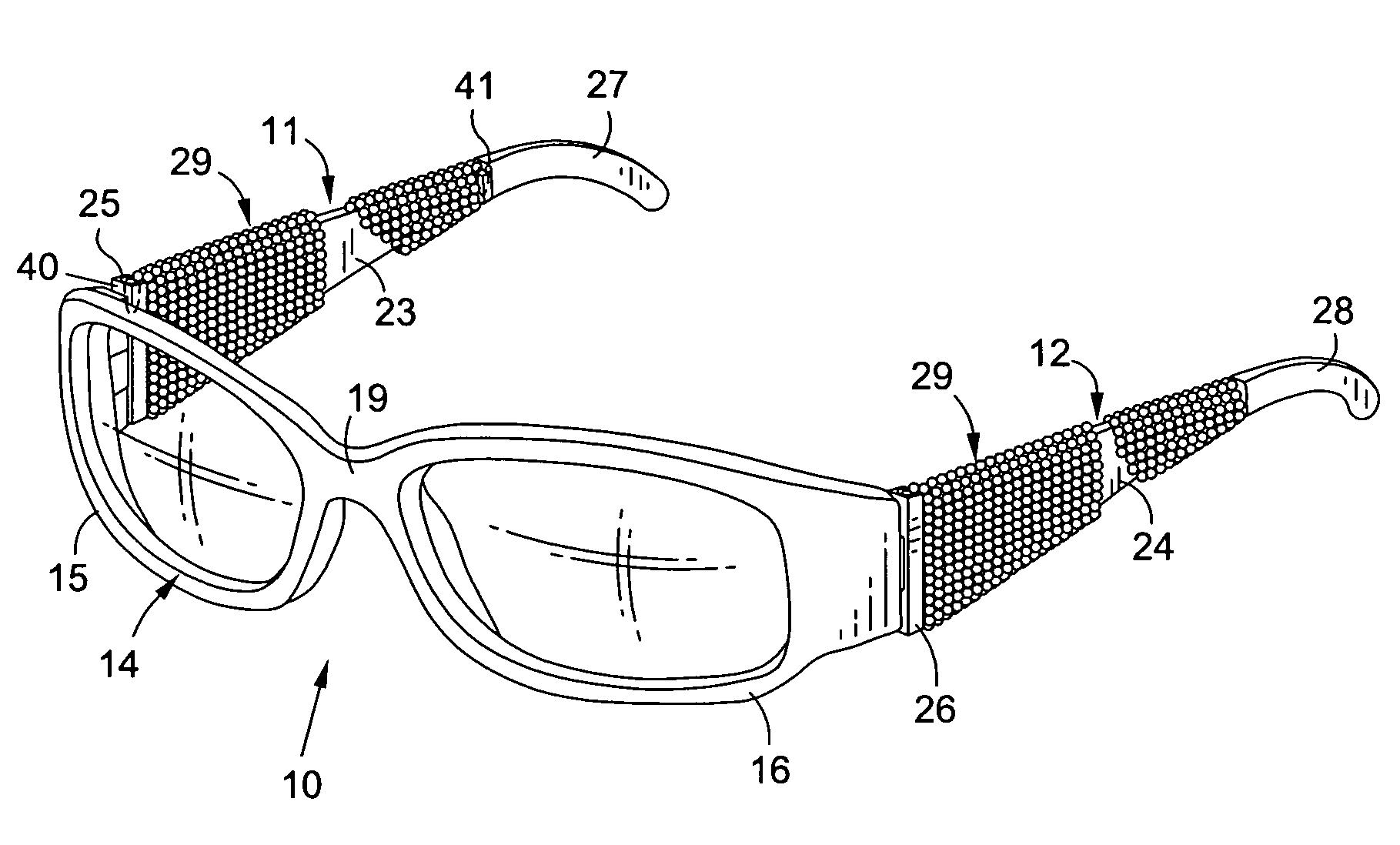Eyeglass frame incorporating ornamented temple members