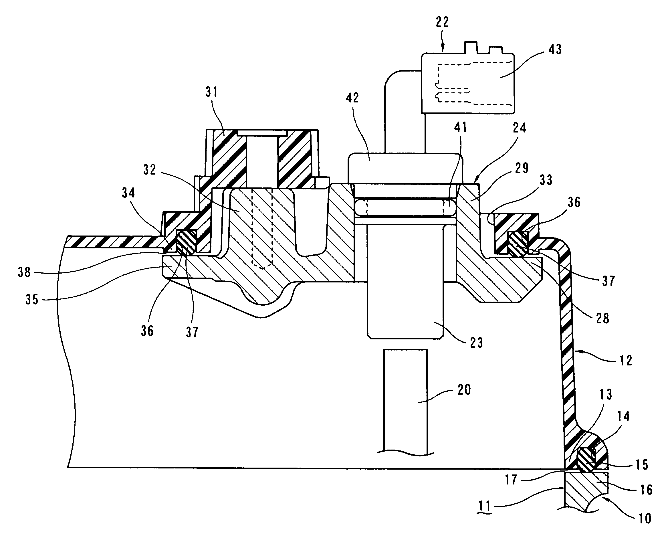 Cam angle sensor mounting structure