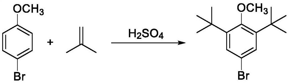 Preparation method of 2, 6-di-tert-butyl-4-bromoanisole