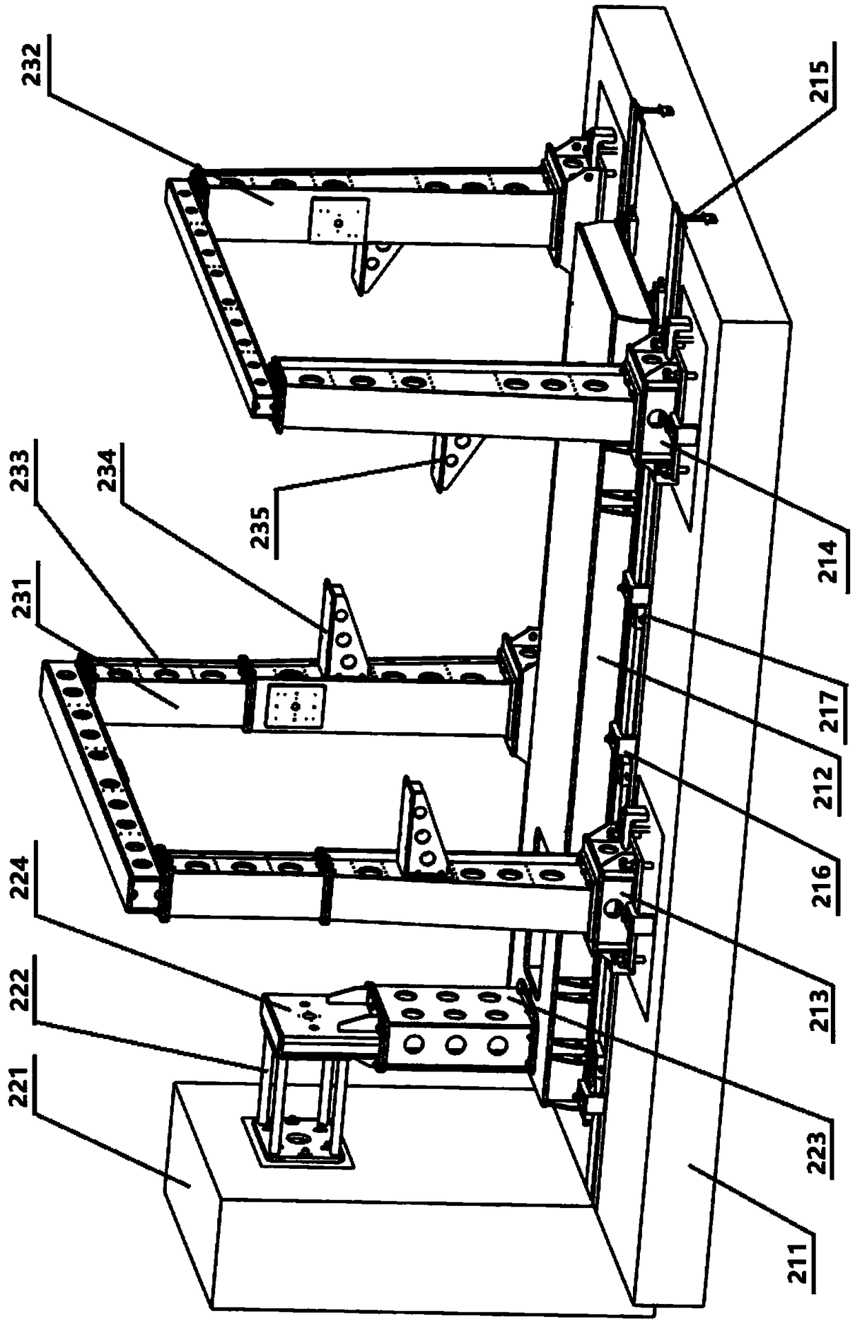Six-component test stand and method for measuring vector thrust