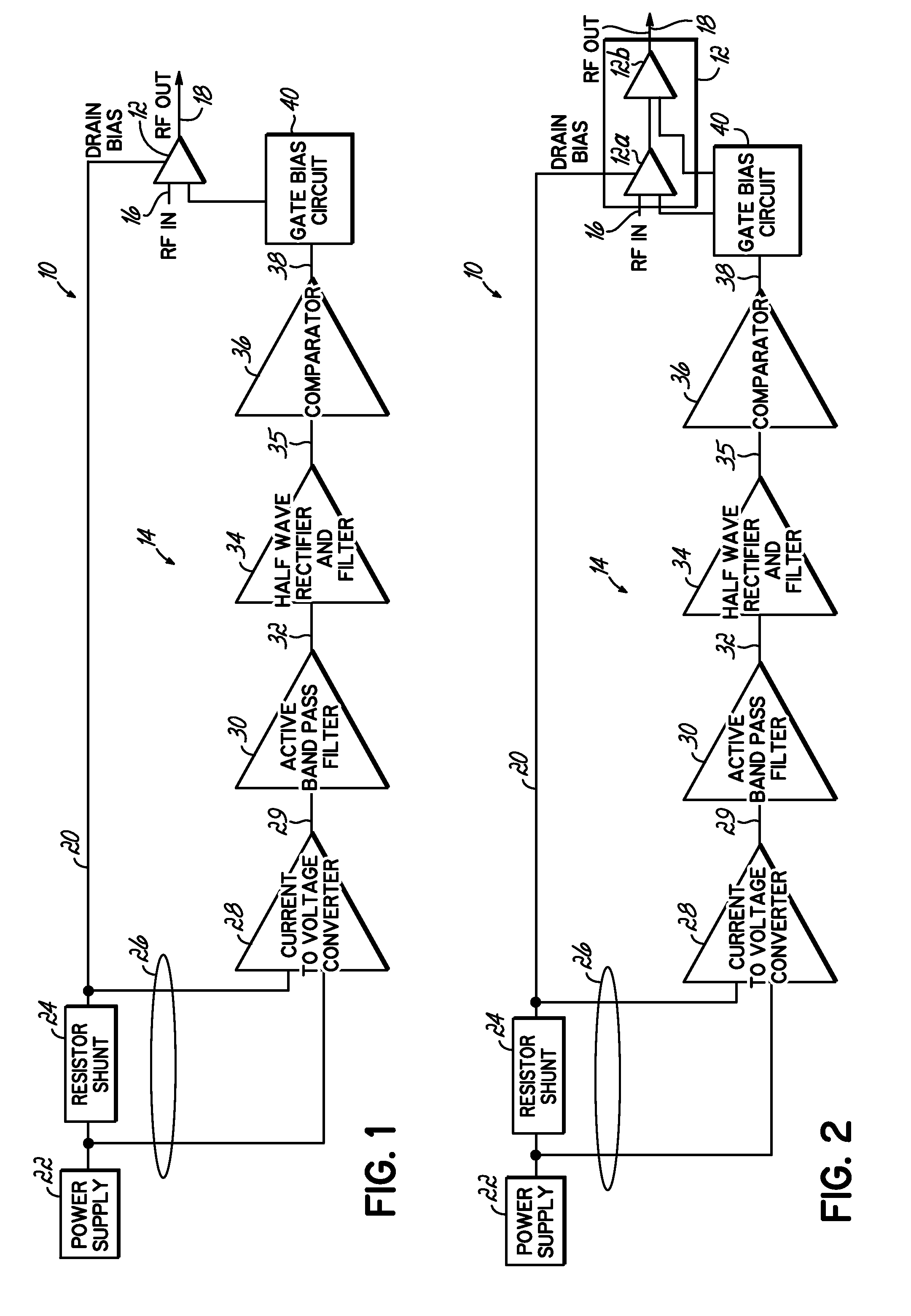 RF amplifier with pulse detection and bias control