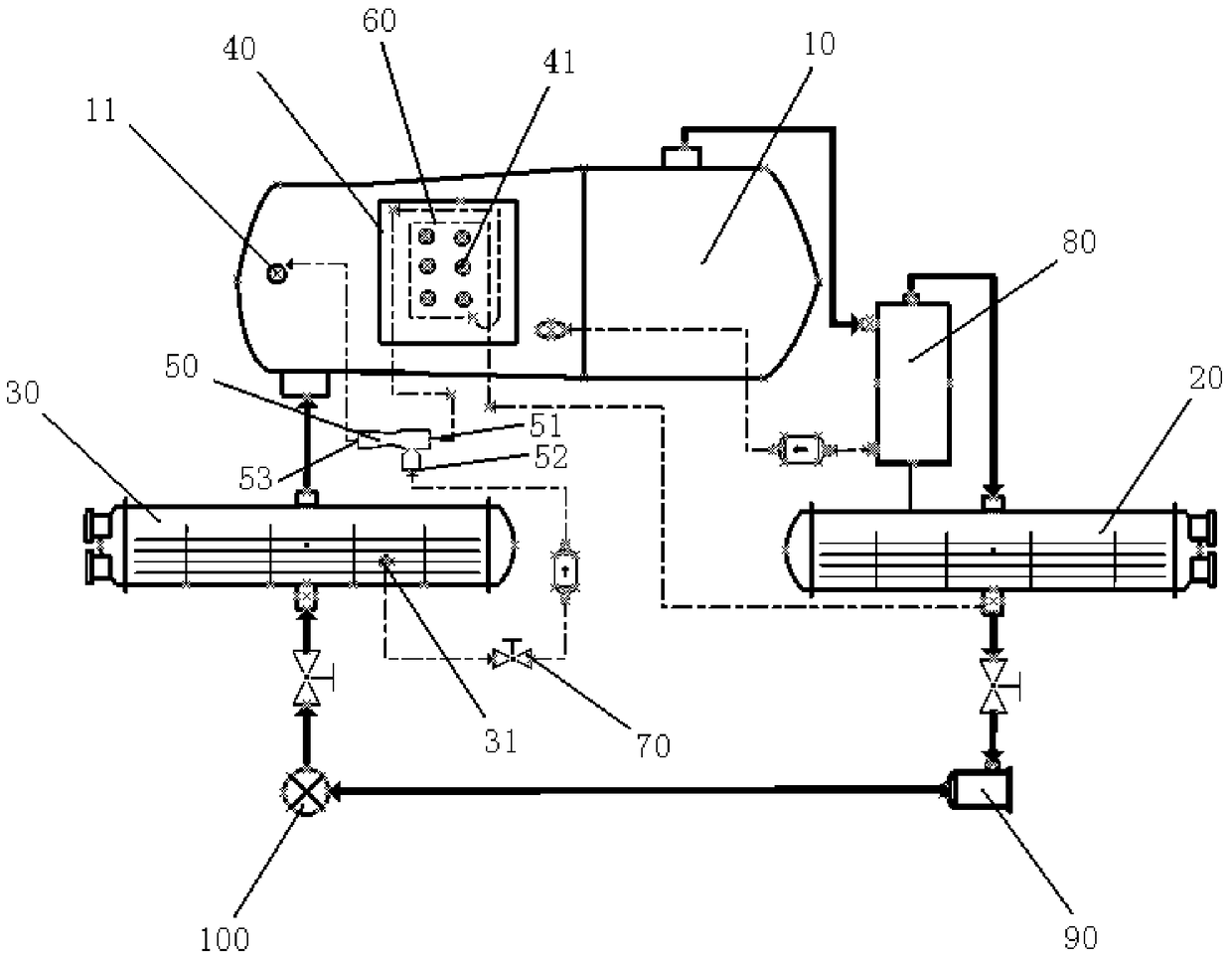 Refrigeration system and chiller with same