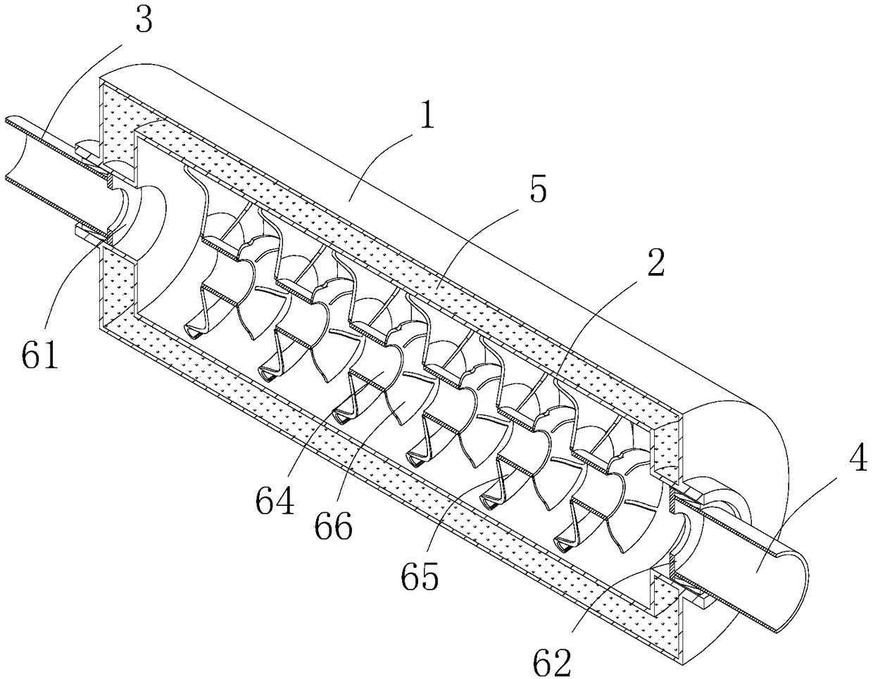 Equipment for treating industrial waste gas containing hydrogen chloride gas