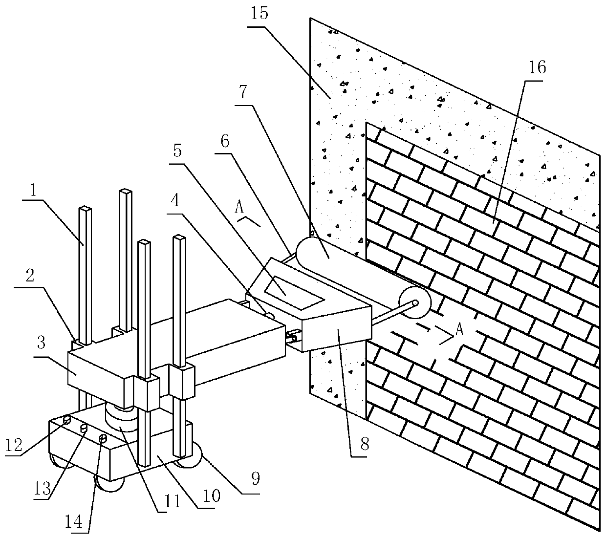 Concrete and masonry structure butting portion automatic net hanging device and method