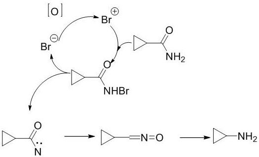 Method for preparing cyclopropylamine through Hofmann rearrangement by using hydrogen peroxide