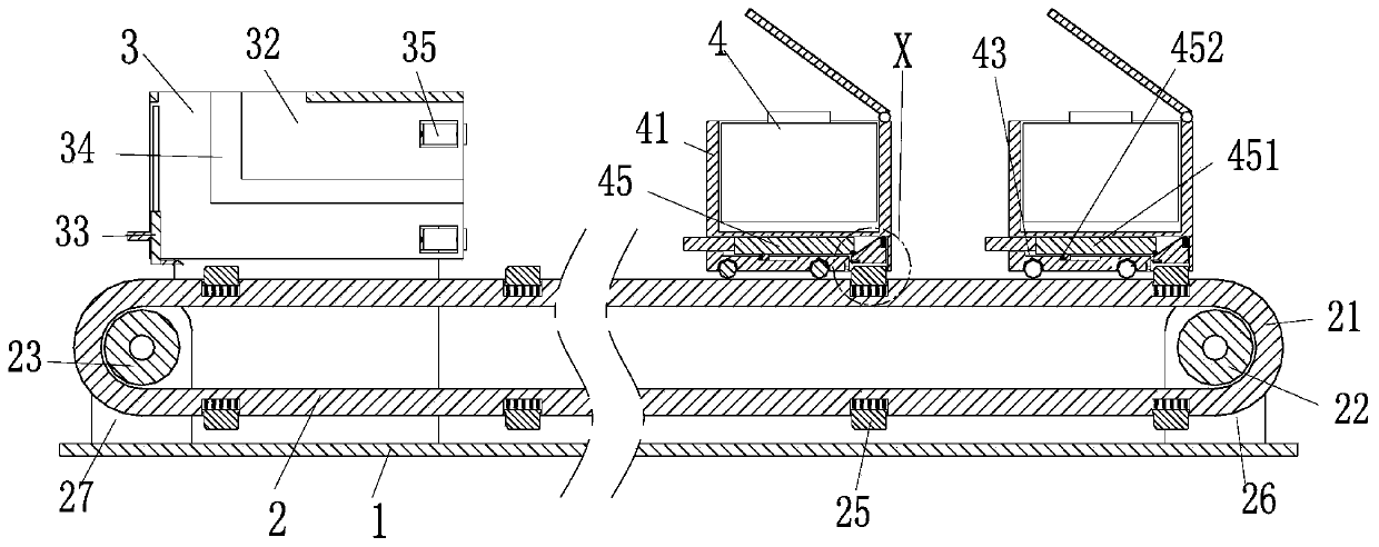 Conveying and transferring device used after hospital infusion dispensing