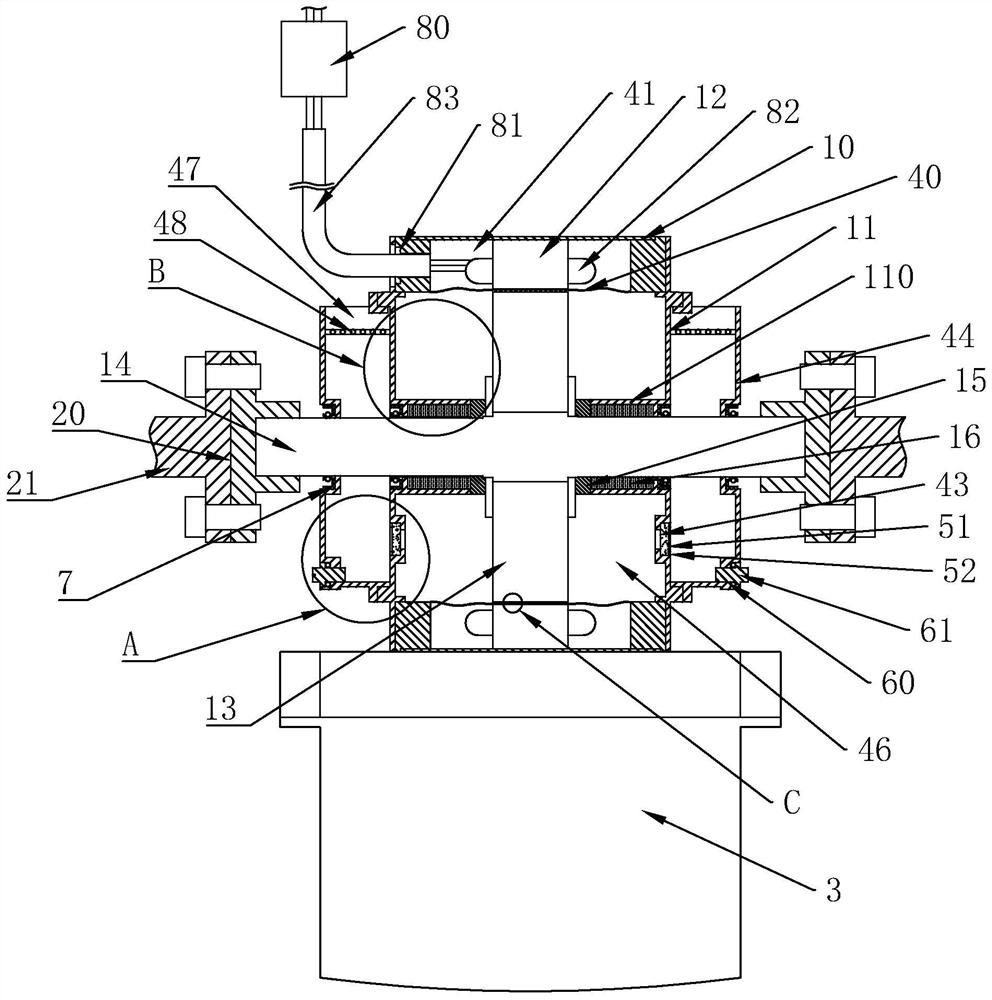 Shielding permanent magnet synchronous motor direct connection waterwheel type oxygenation system