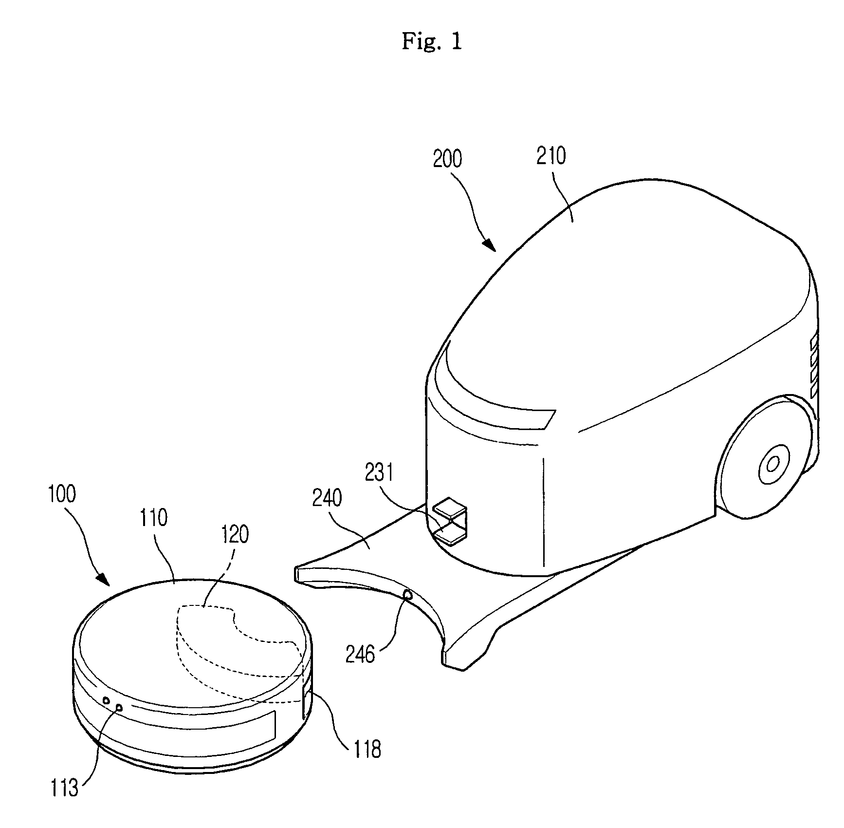 Robot cleaning system and dust removing method of the same