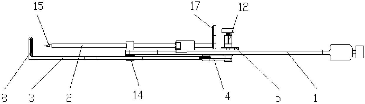 Vertebral plate measuring instrument used for determining grooving position in single-door laminoplasty