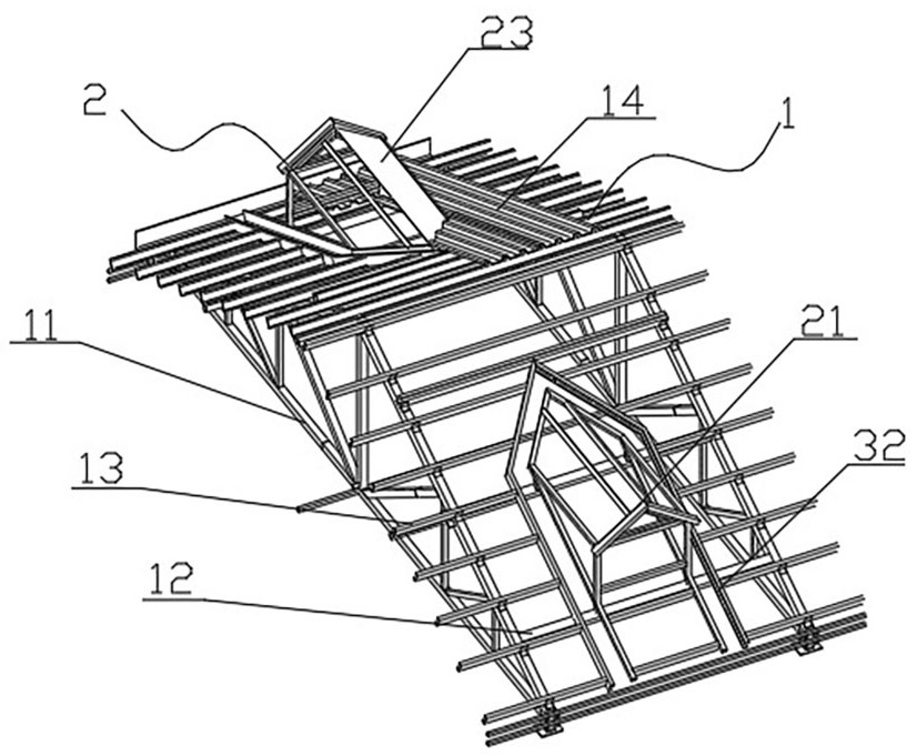 Tiger window roof mounting system with waterproof structure and construction method