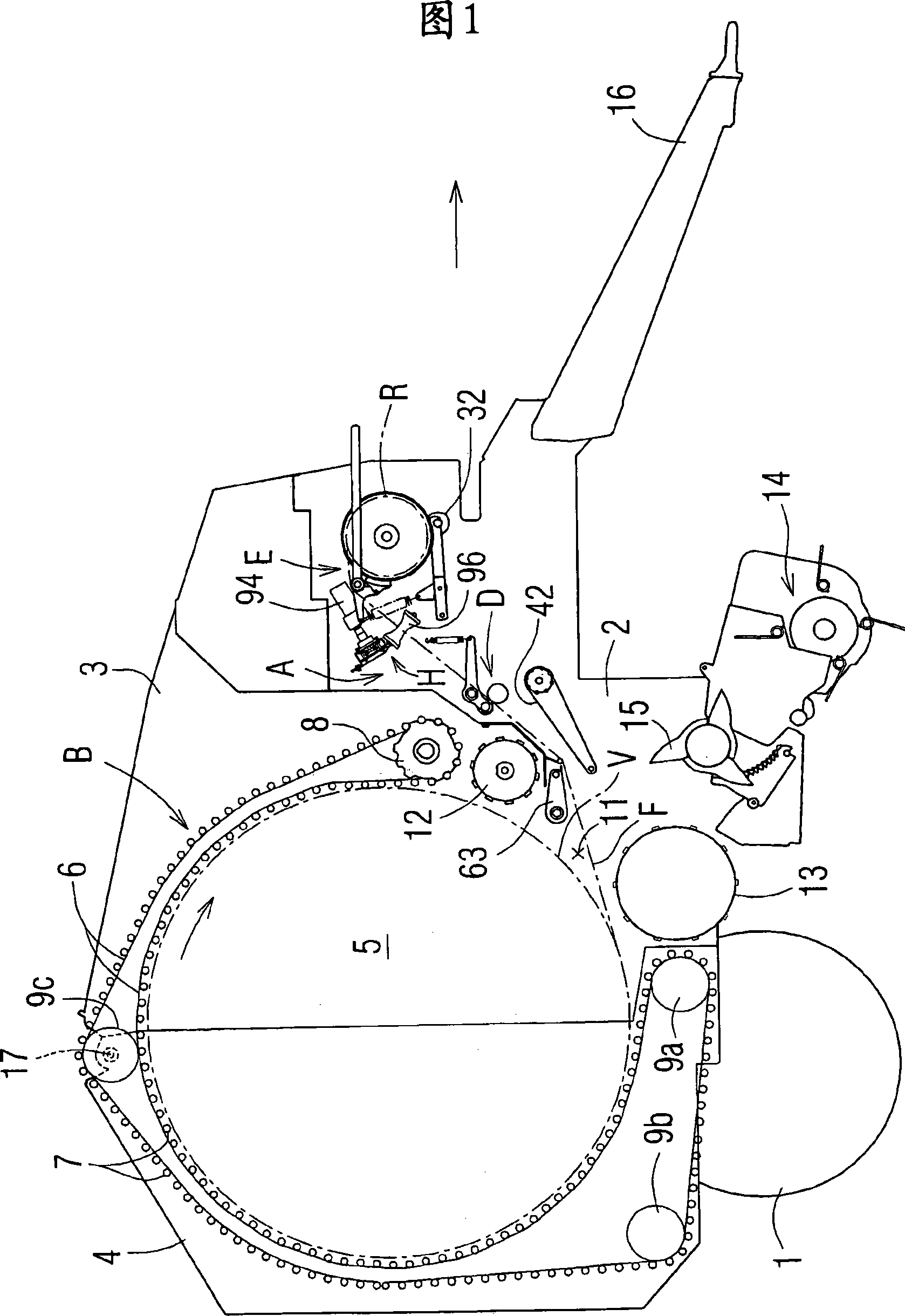 Film letting-off device for roll baler, and method for winding film on rolled bale